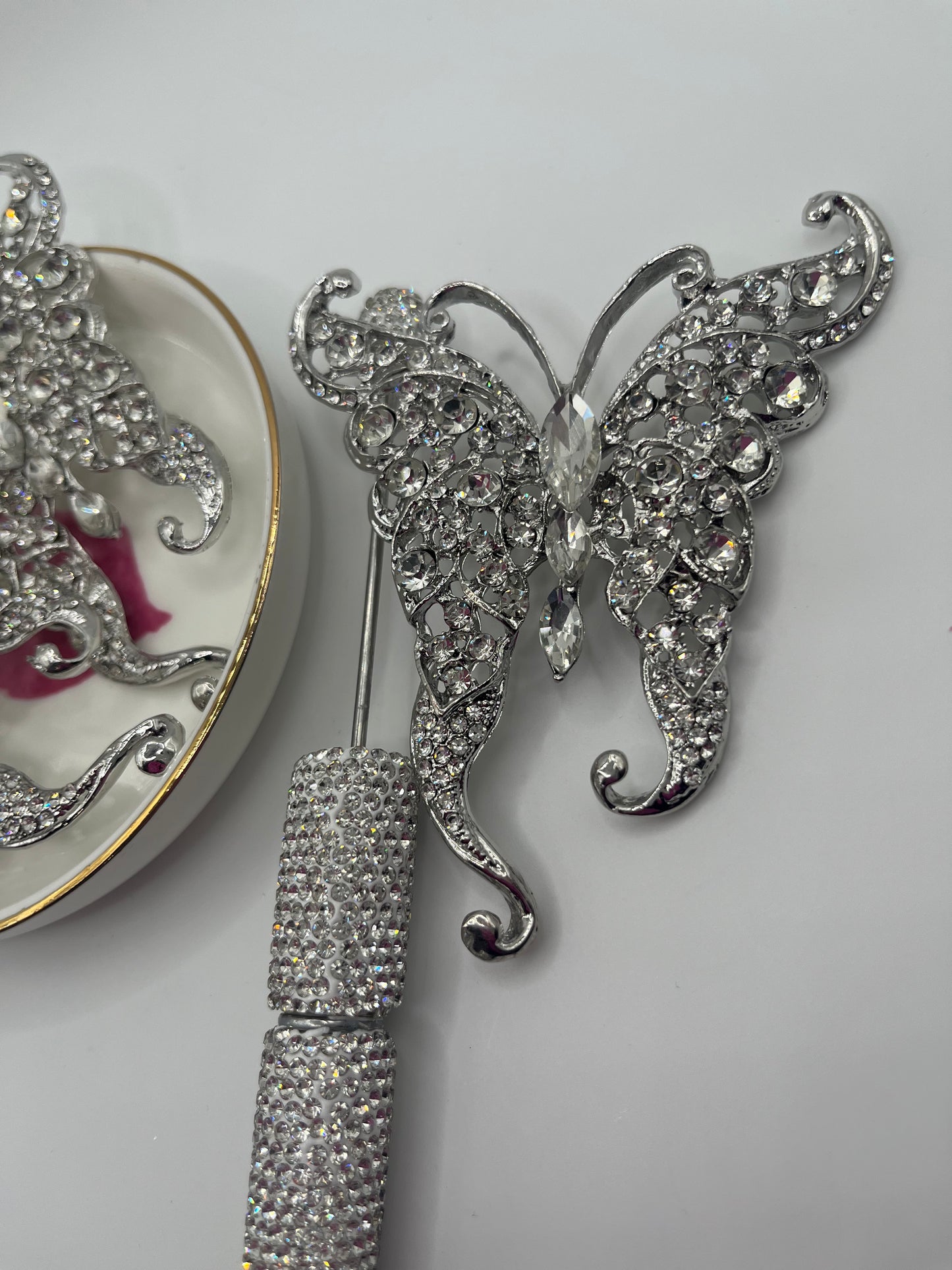1pc Jumbo Rhinestone Metal Butterfly Charm