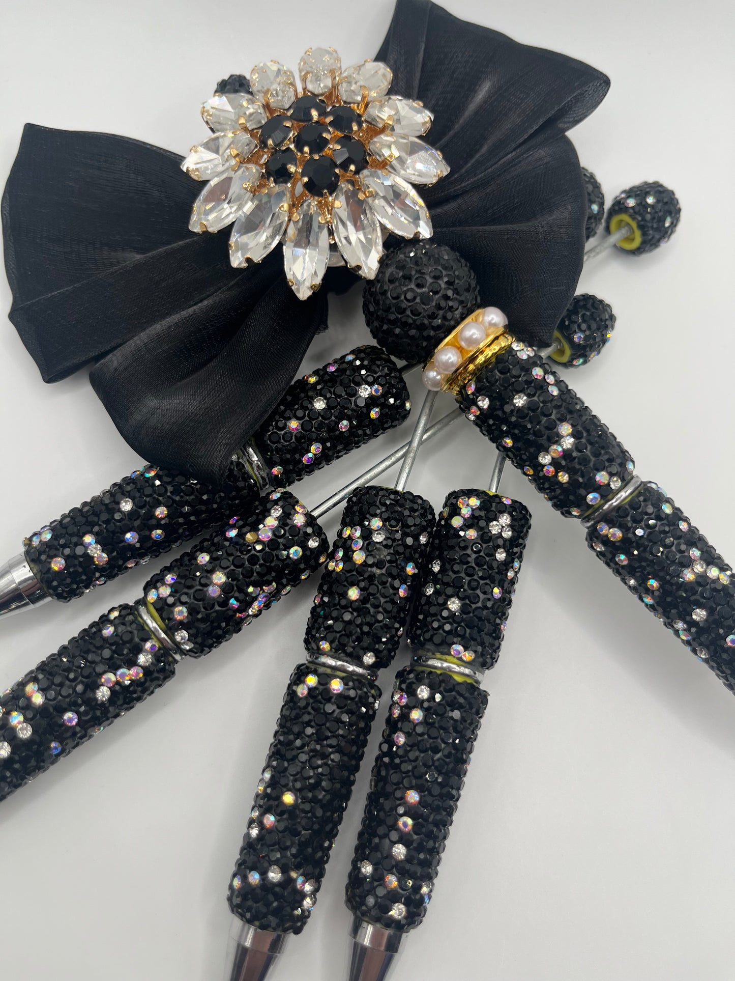 1pc Black AB Rhinestone Beadable Pen