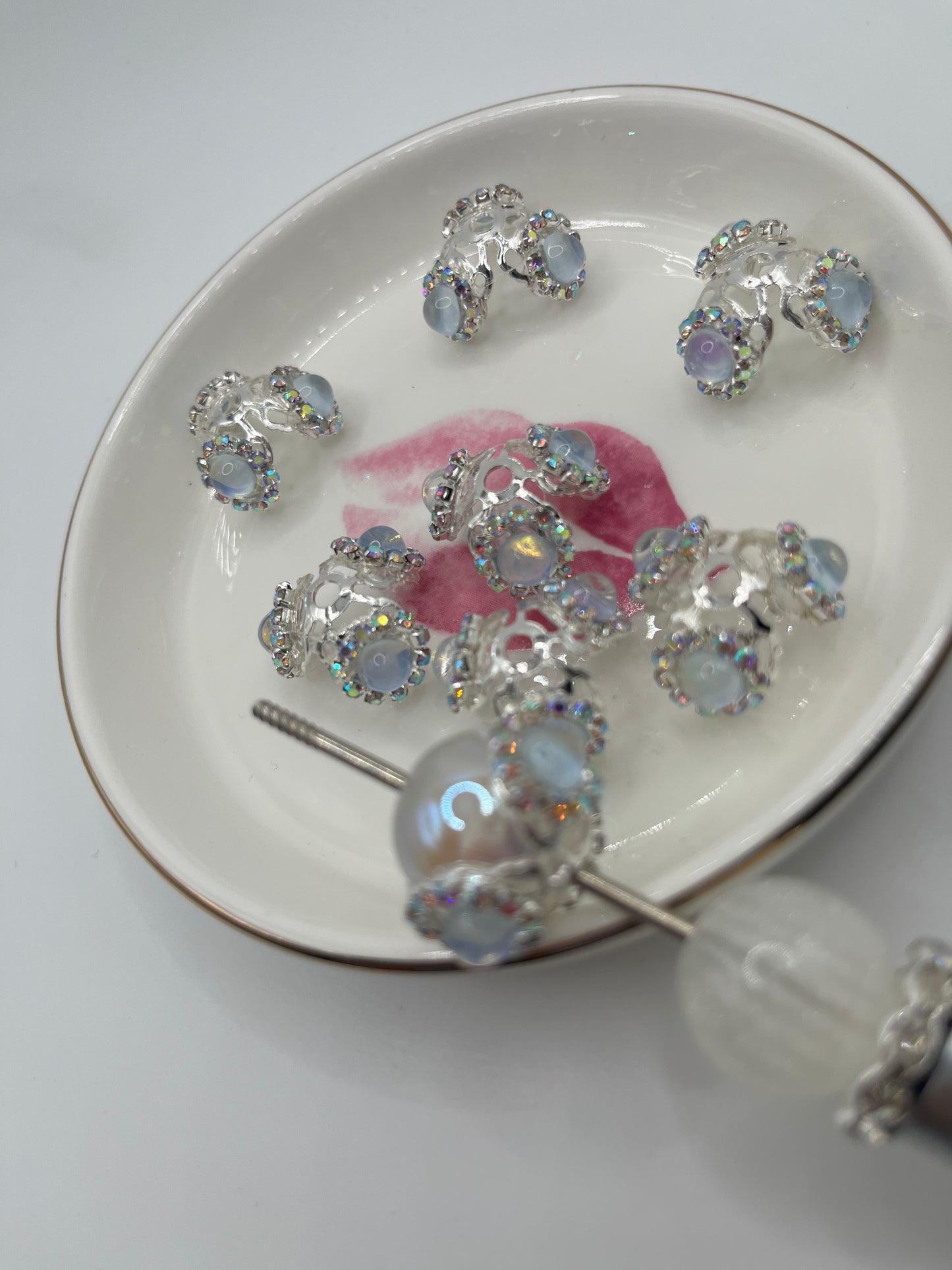 6pc Silver Fancy Bead Caps (Fits 16mm Beads)