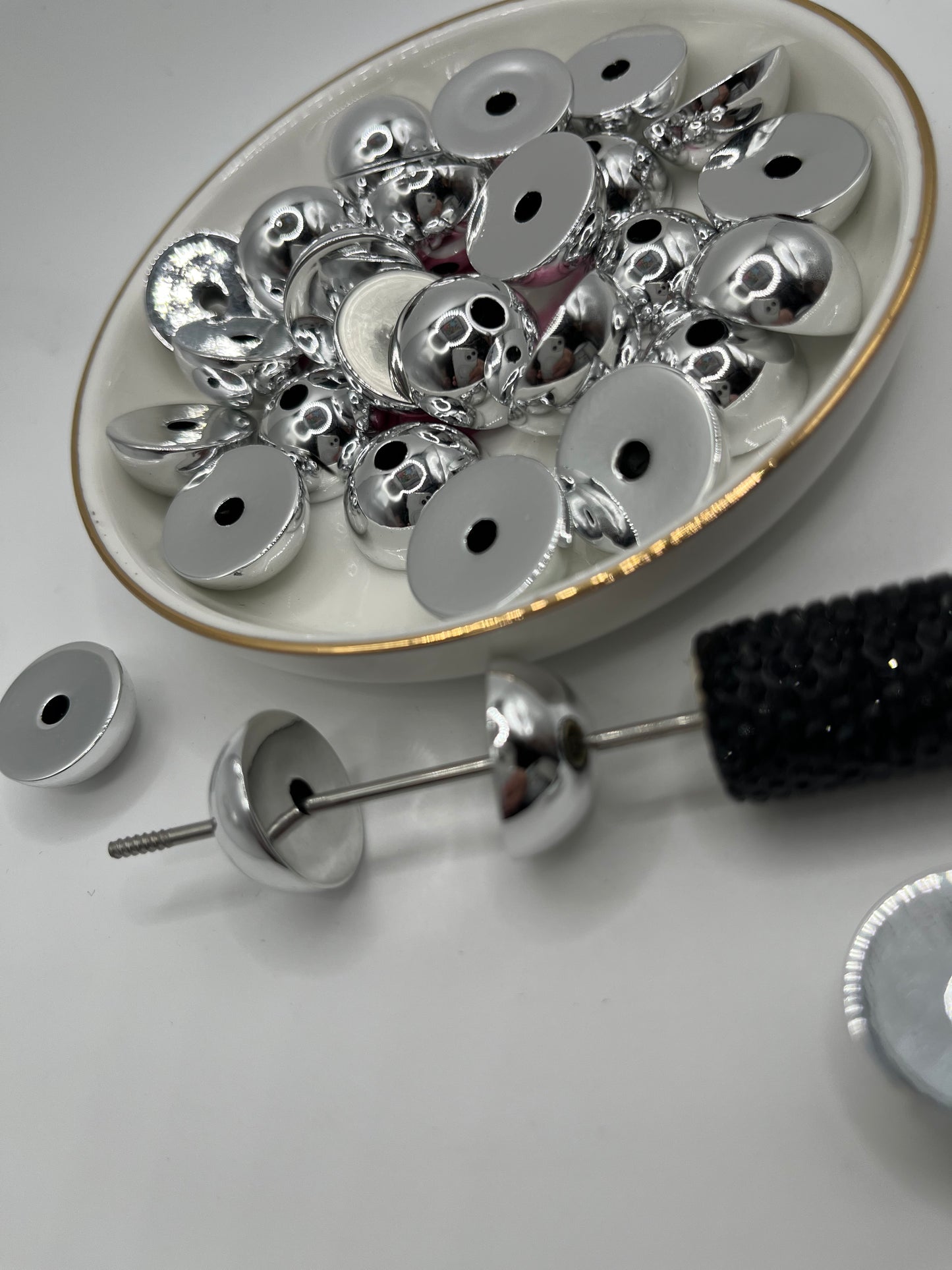 30pc Half Circle Acrylic Bead