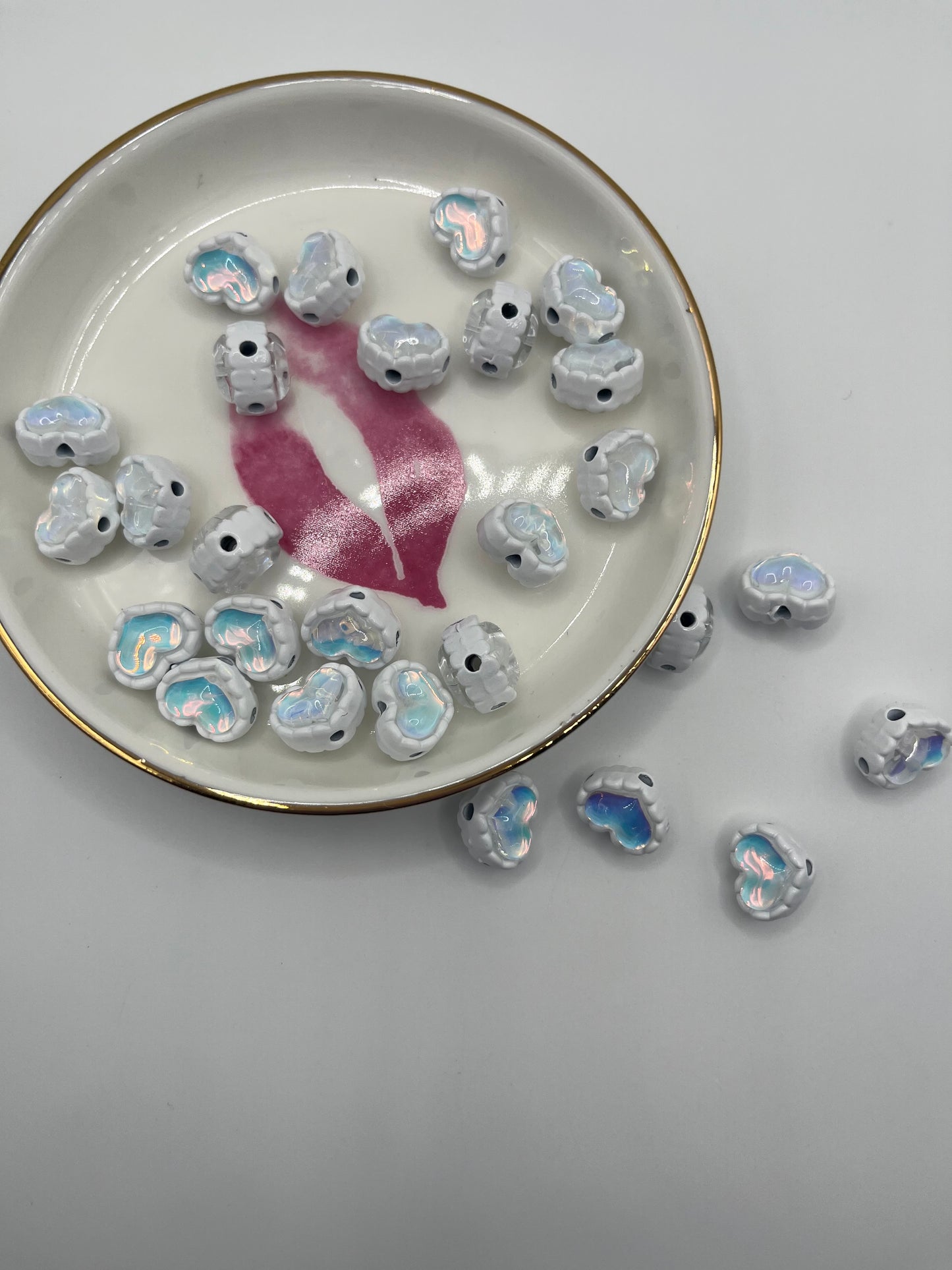 10pc 4 Hole Heart Metal Bead (For Bow Making)