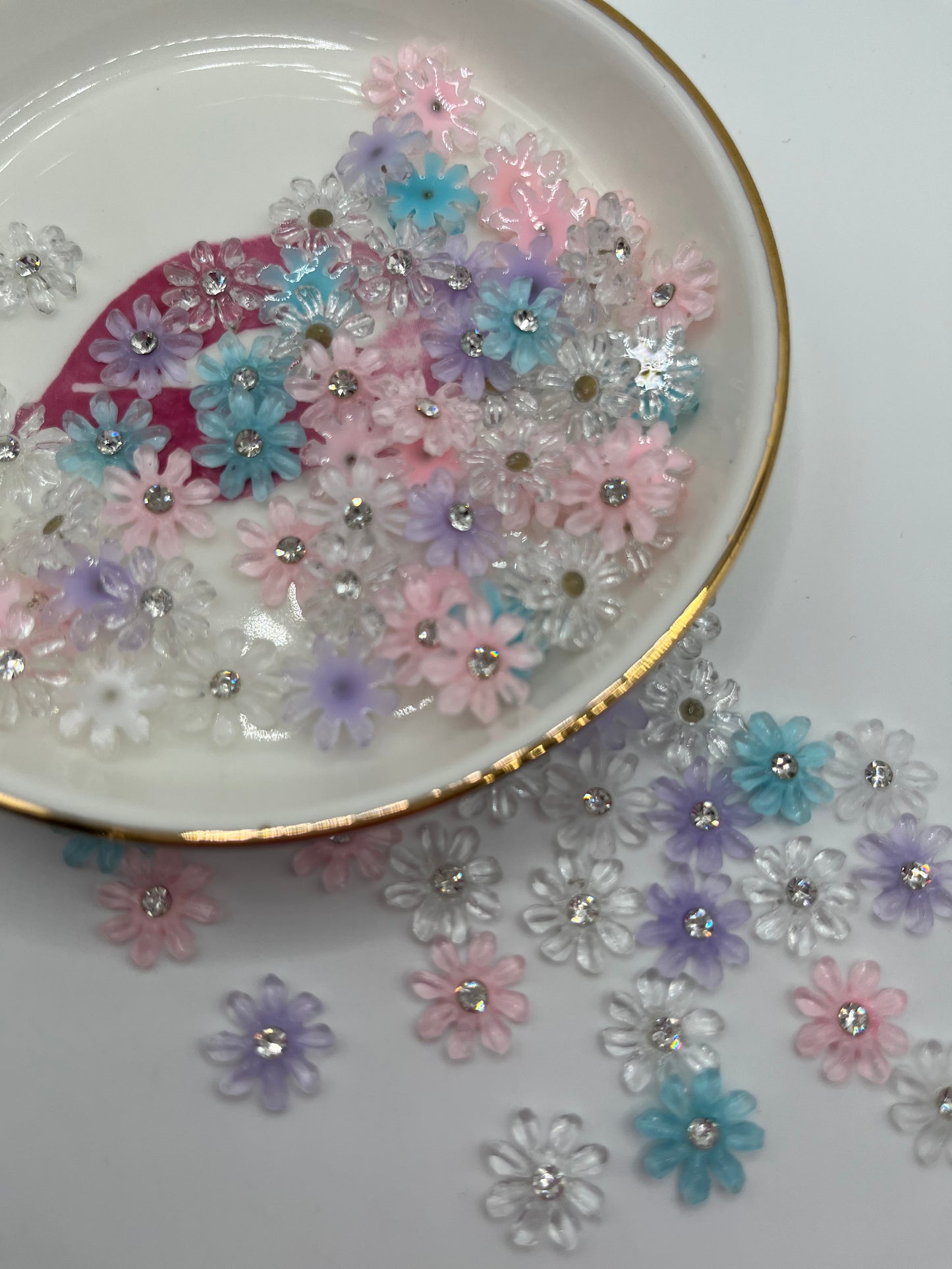 100pc Daisy Flower Nail Charm (Mixed Color)