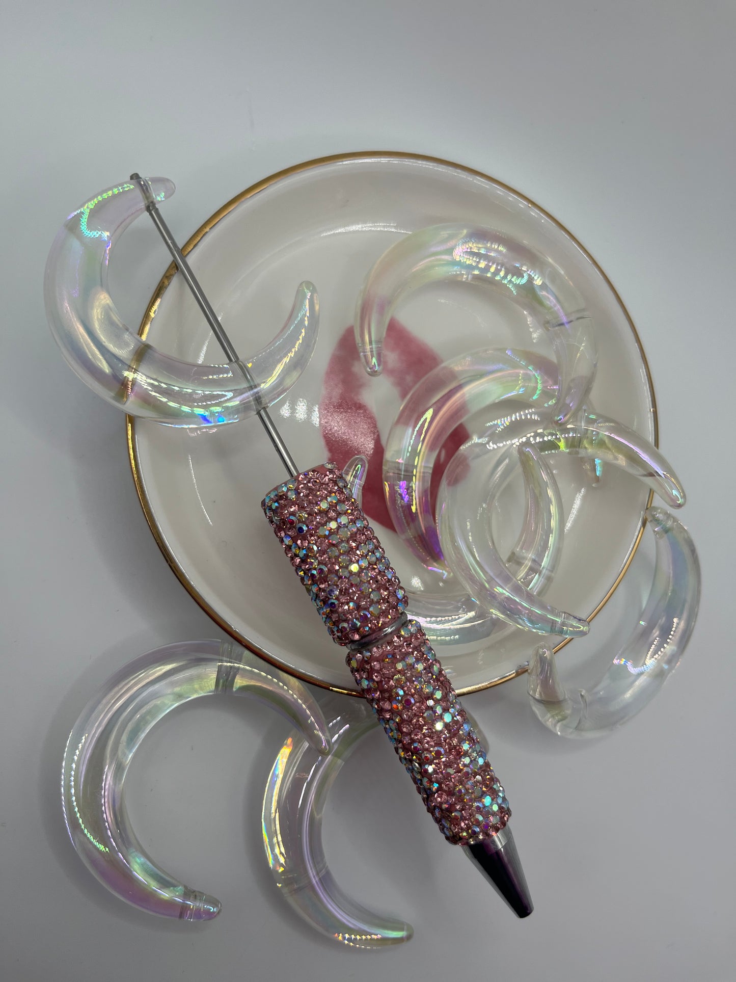 7pc Vertical (Double Hole) Moon Base Bead