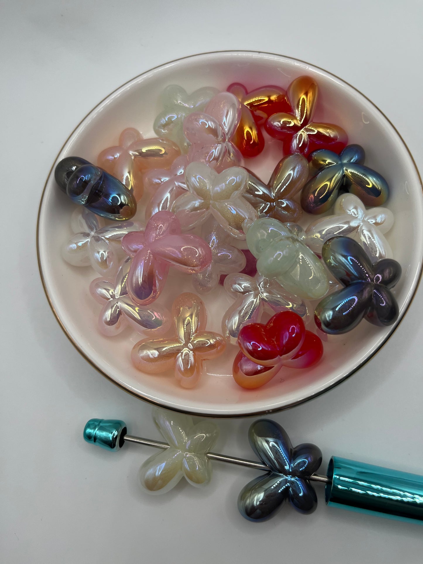 20pc UV Butterfly Acrylic Bead (Random Mix)