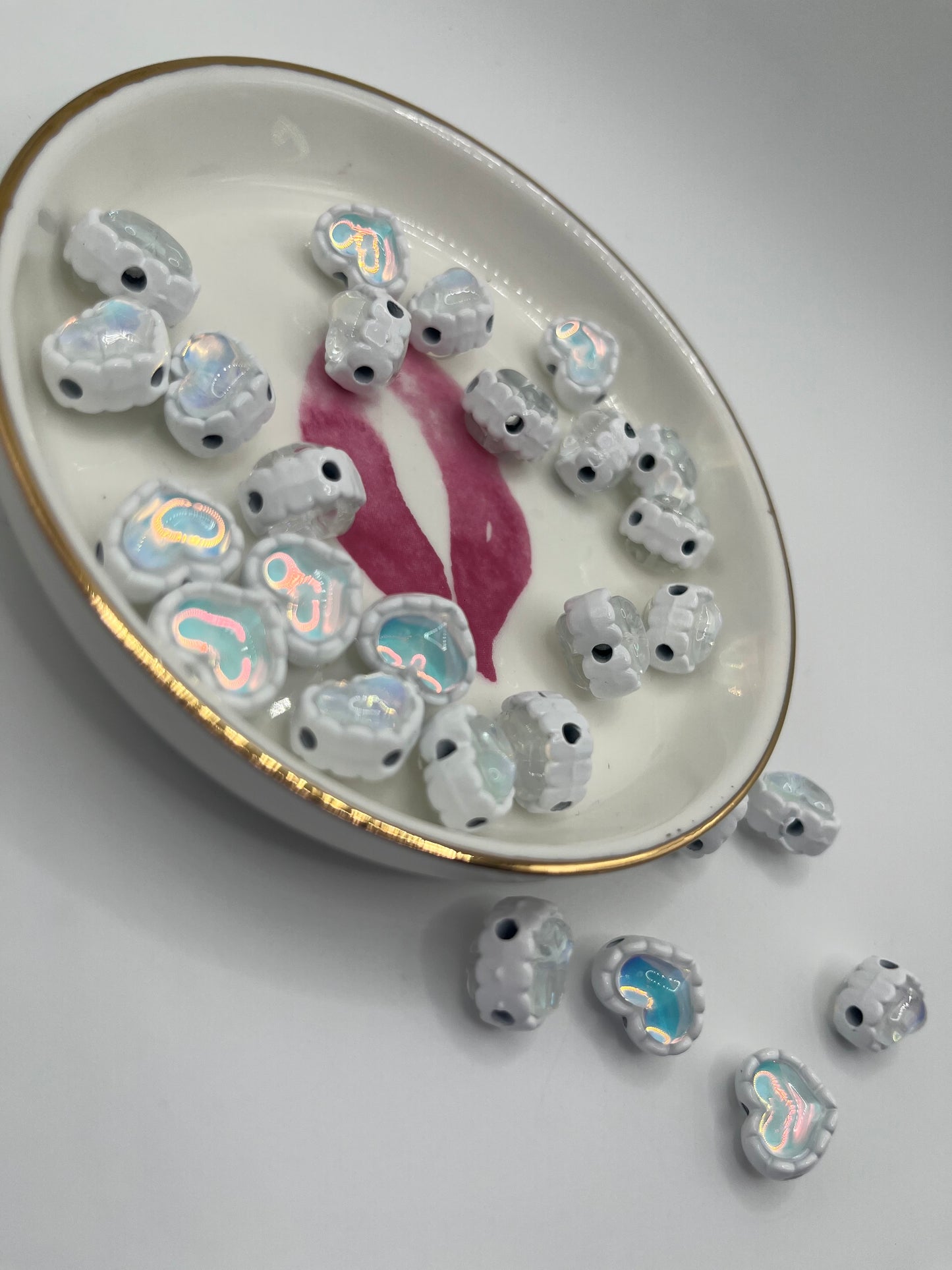10pc 4 Hole Heart Metal Bead (For Bow Making)