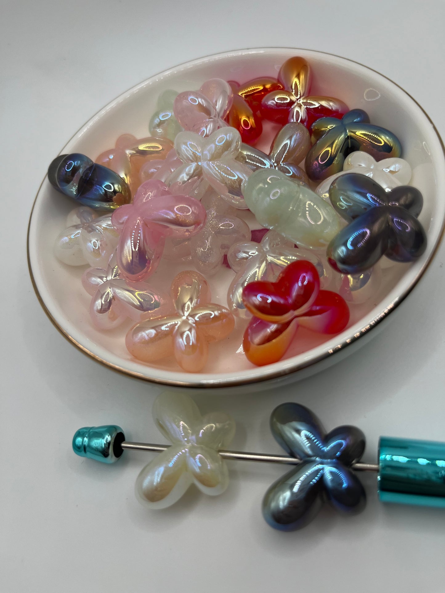 20pc UV Butterfly Acrylic Bead (Random Mix)