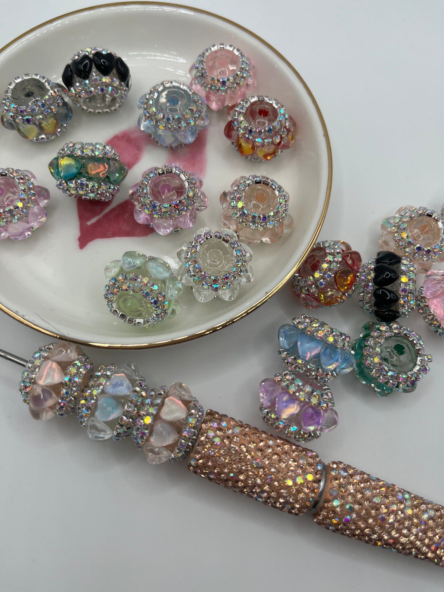 5pc Heart Fancy Bead (Random Mix)
