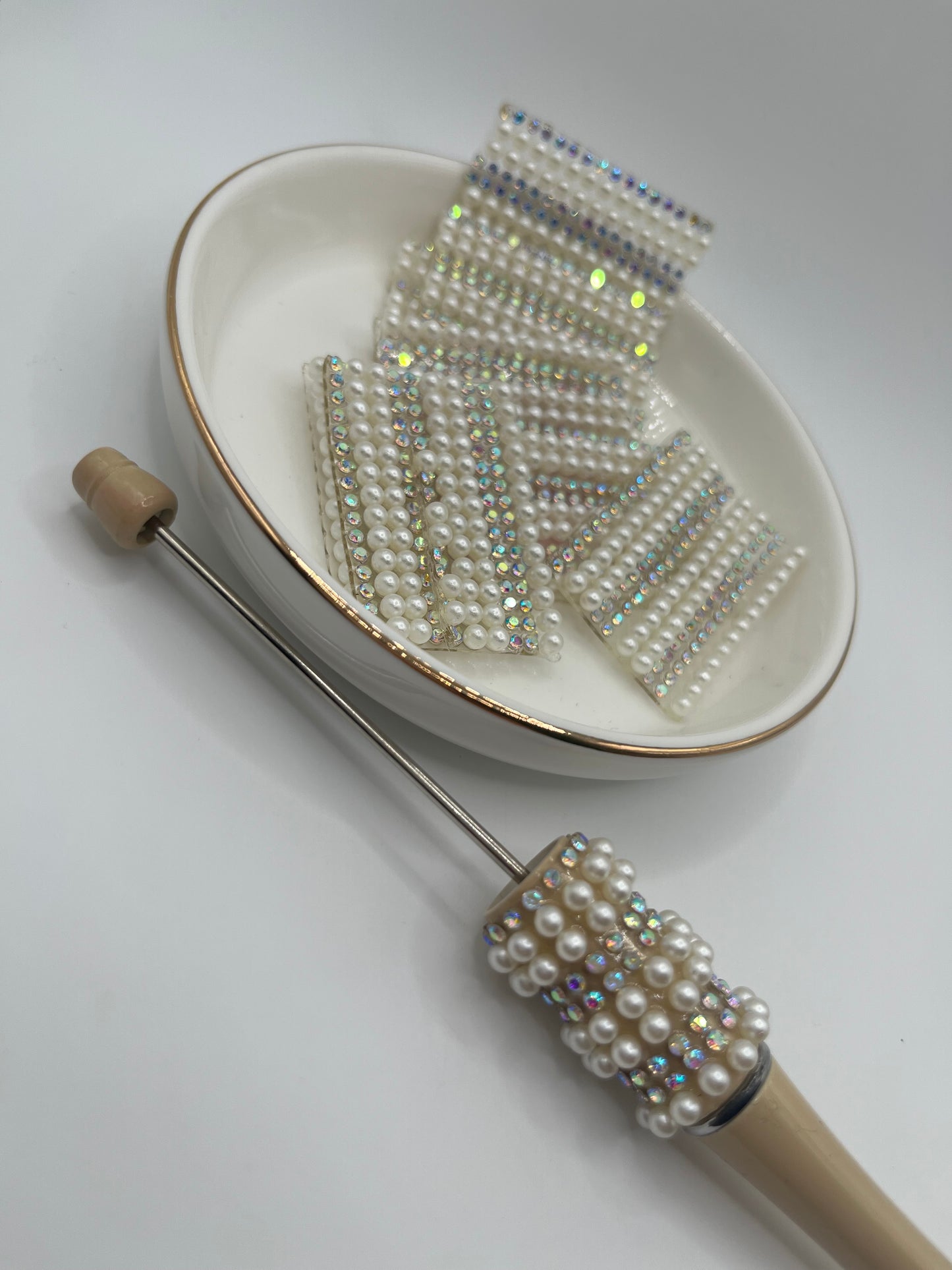 10pc Pearl With AB Stone Pen Wrap