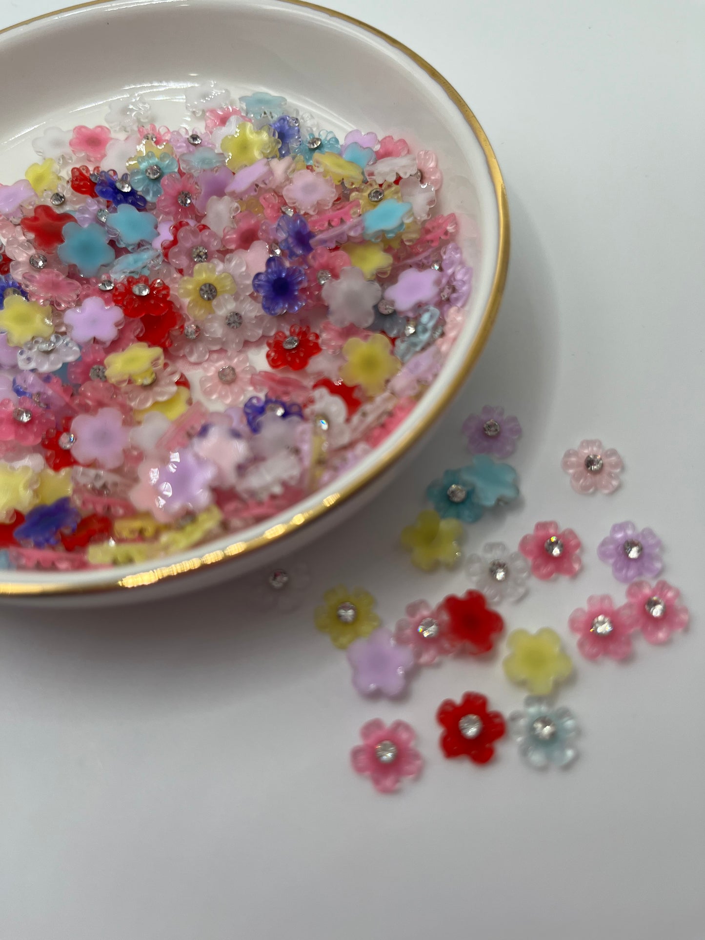 100pc Mini Flower Nail Charm (Mixed Color)