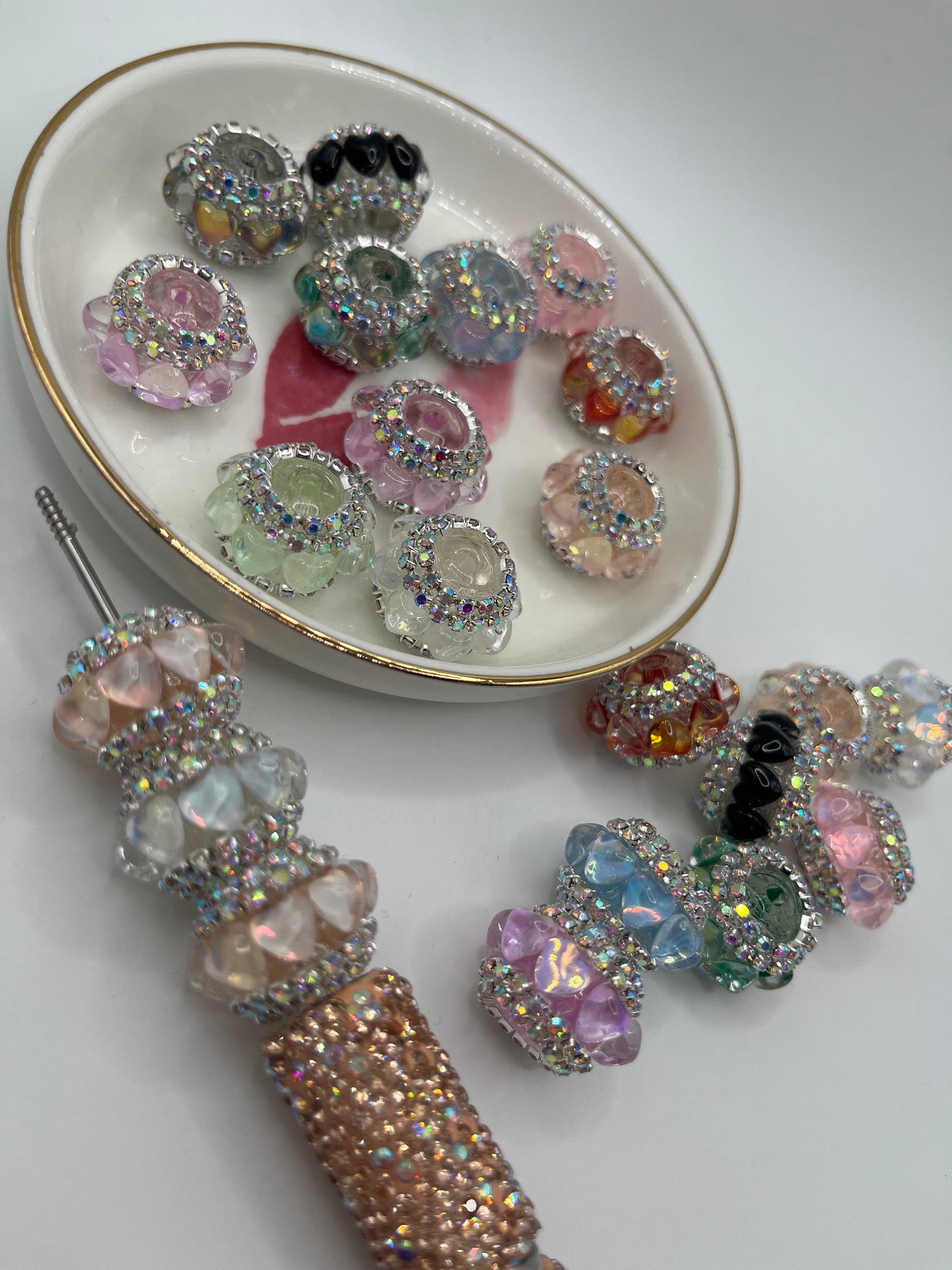 5pc Heart Fancy Bead (Random Mix)