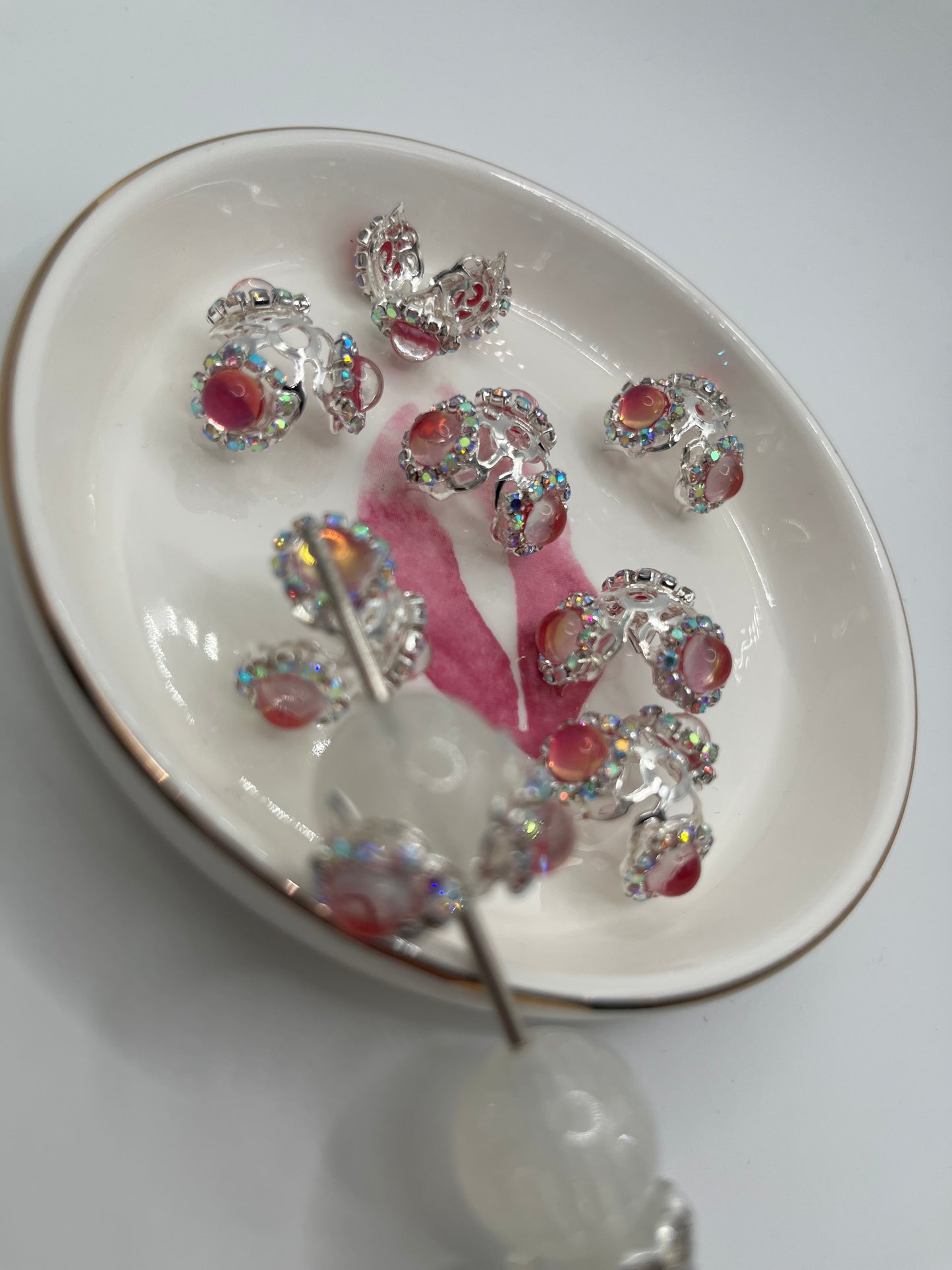 6pc Silver Fancy Bead Caps (Fits 16mm Beads)