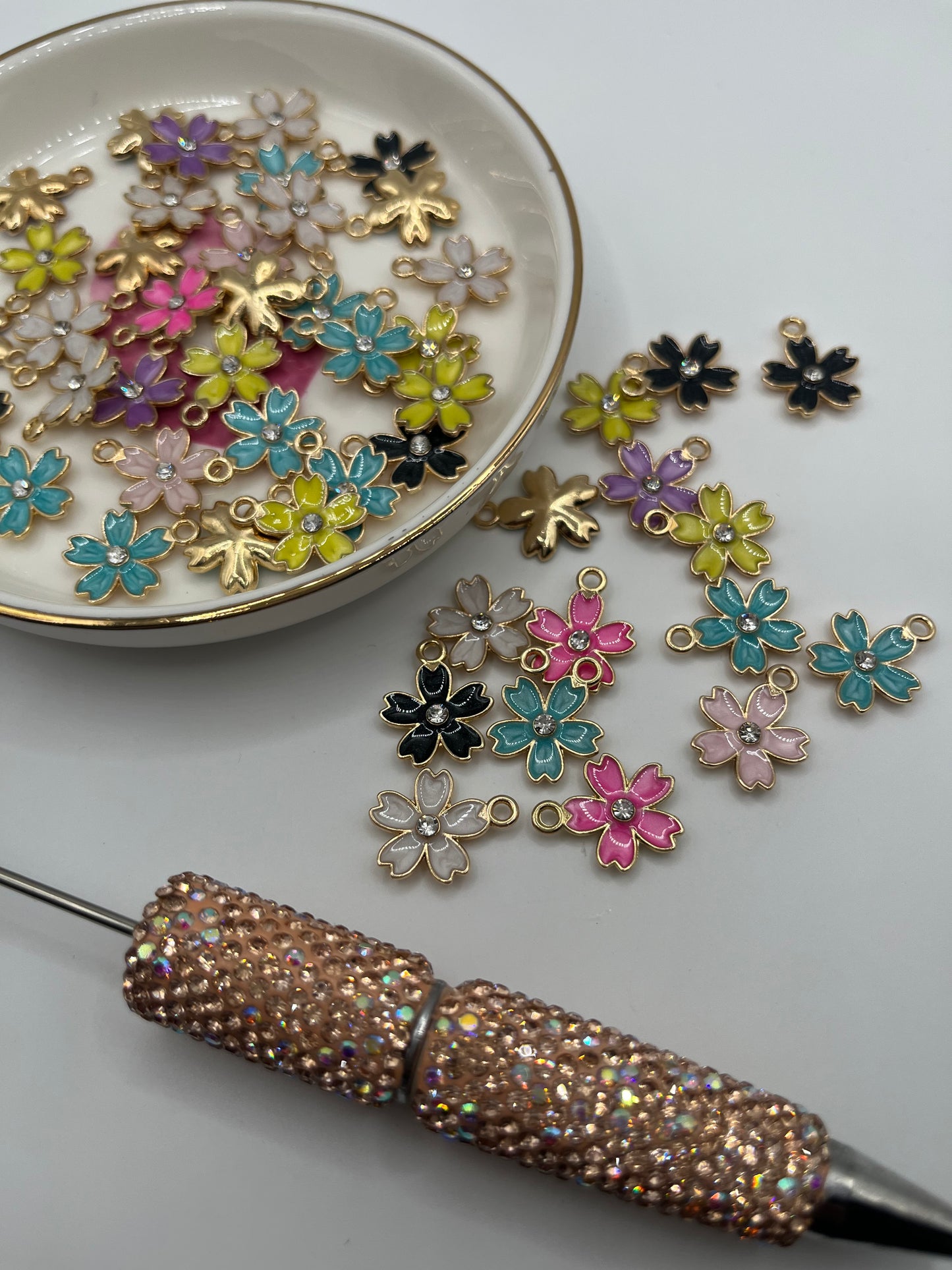 20pc Sakura Flower Metal Pendent (Mixed Color)