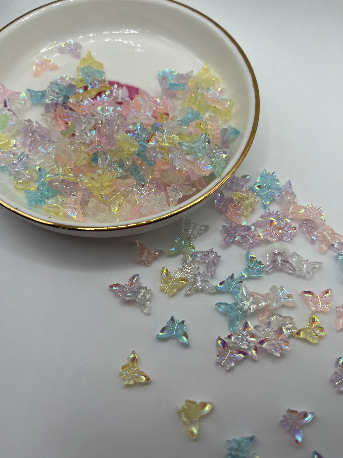 200pc Pastel Butterfly Nail Charm (Mixed Color)
