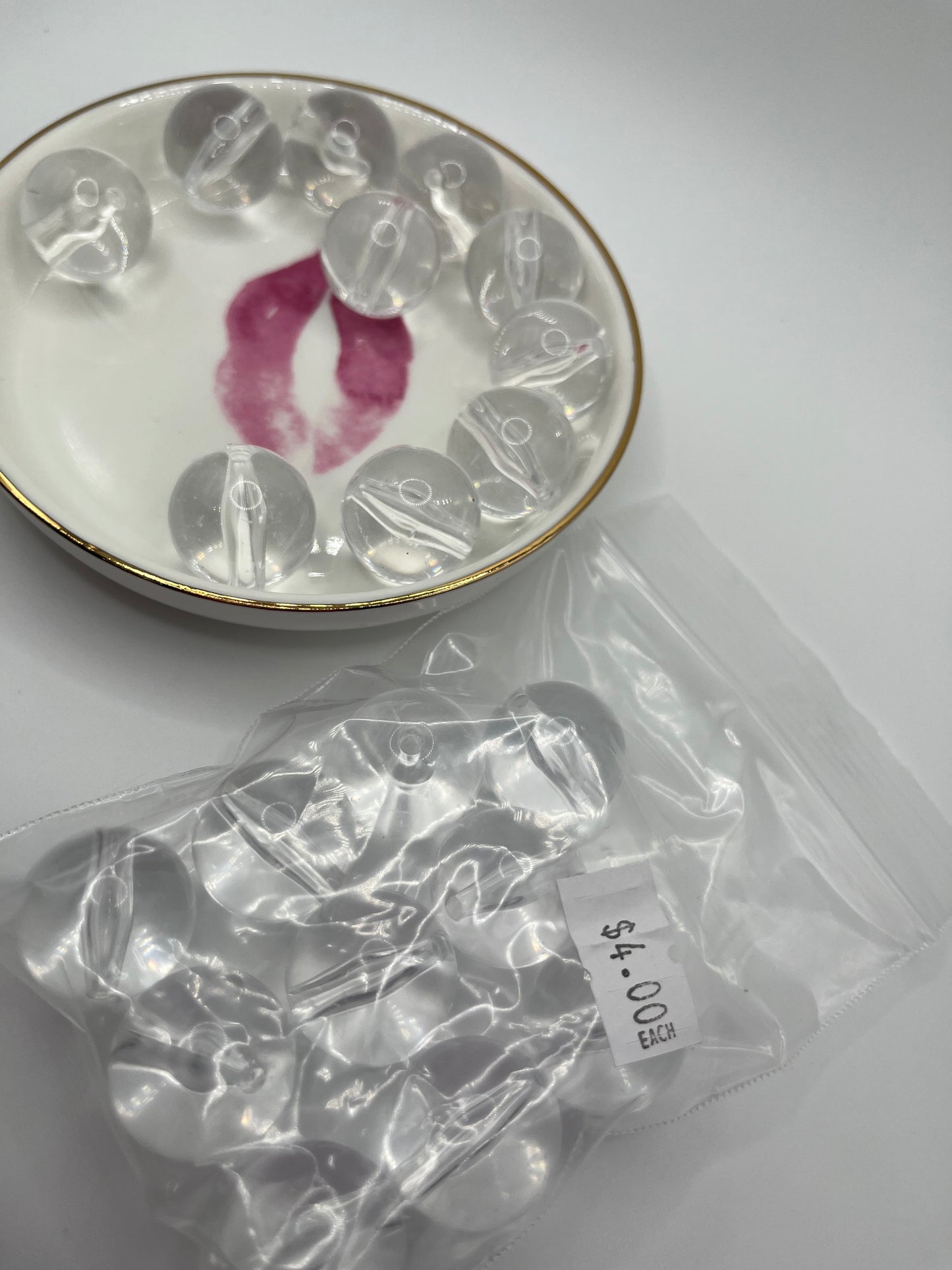 10pc 20mm Round Acrylic Base Bead