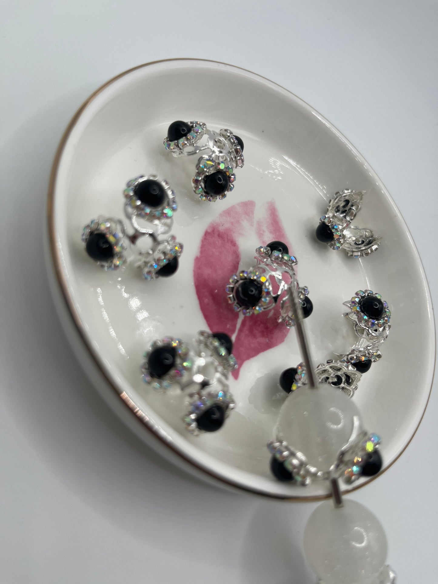 6pc Silver Fancy Bead Caps (Fits 16mm Beads)