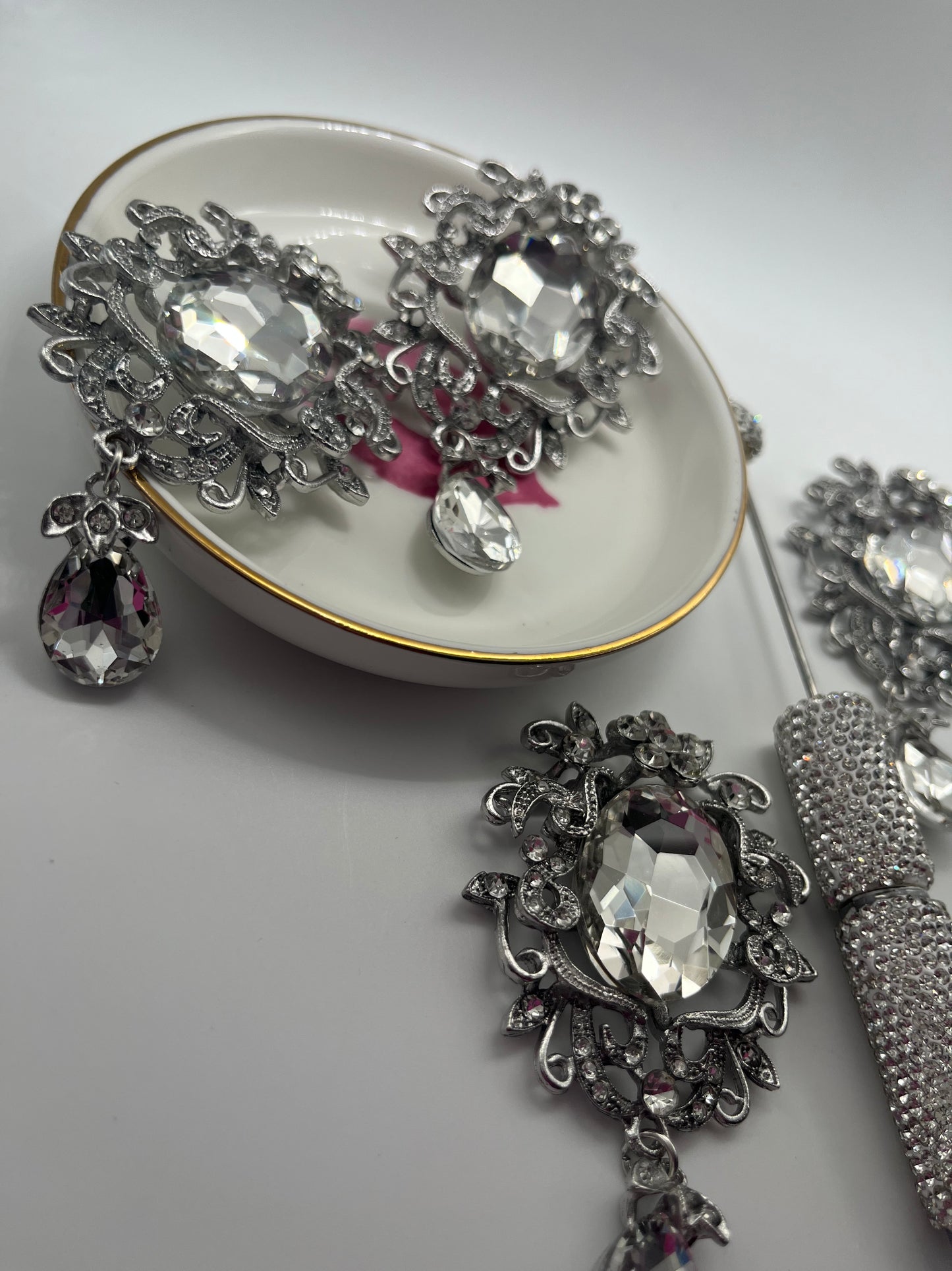 1pc Large Fashion Oval Bling Metal Charm