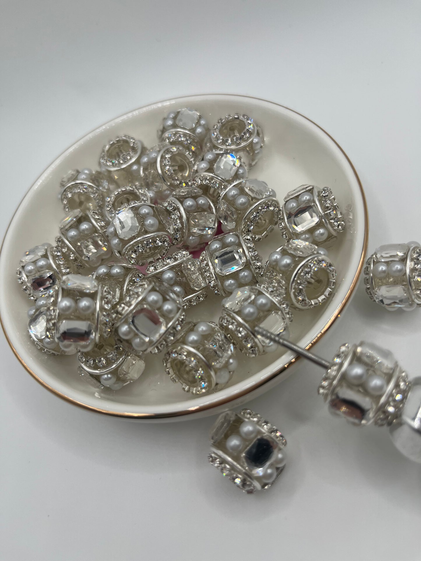 5pc Diamonds & Pearls Bling Fancy Bead