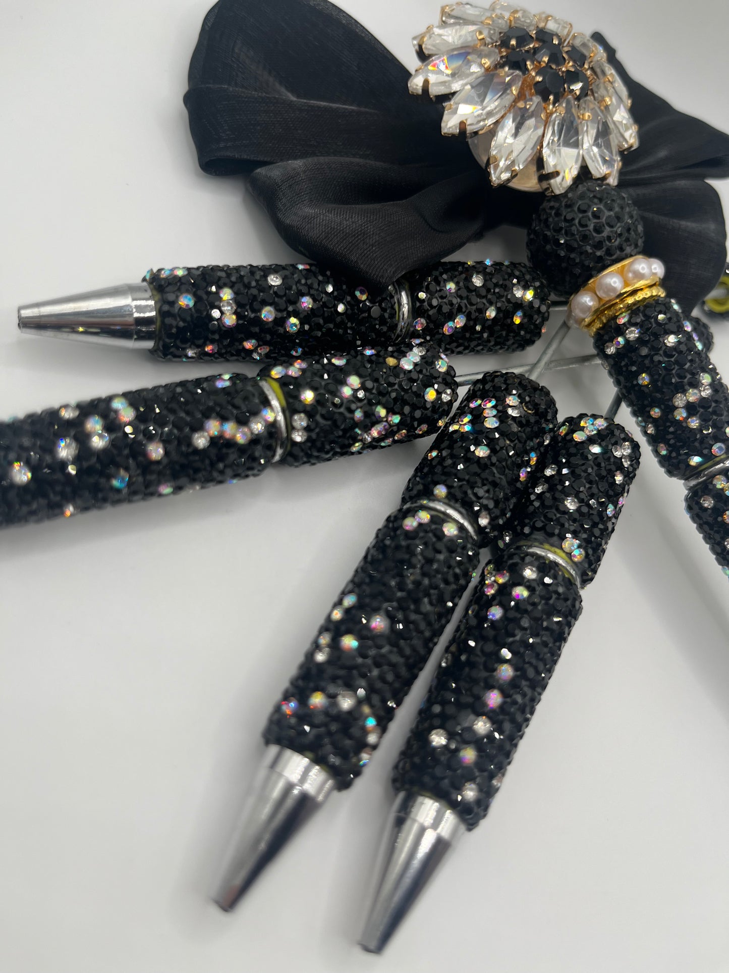 1pc Black AB Rhinestone Beadable Pen