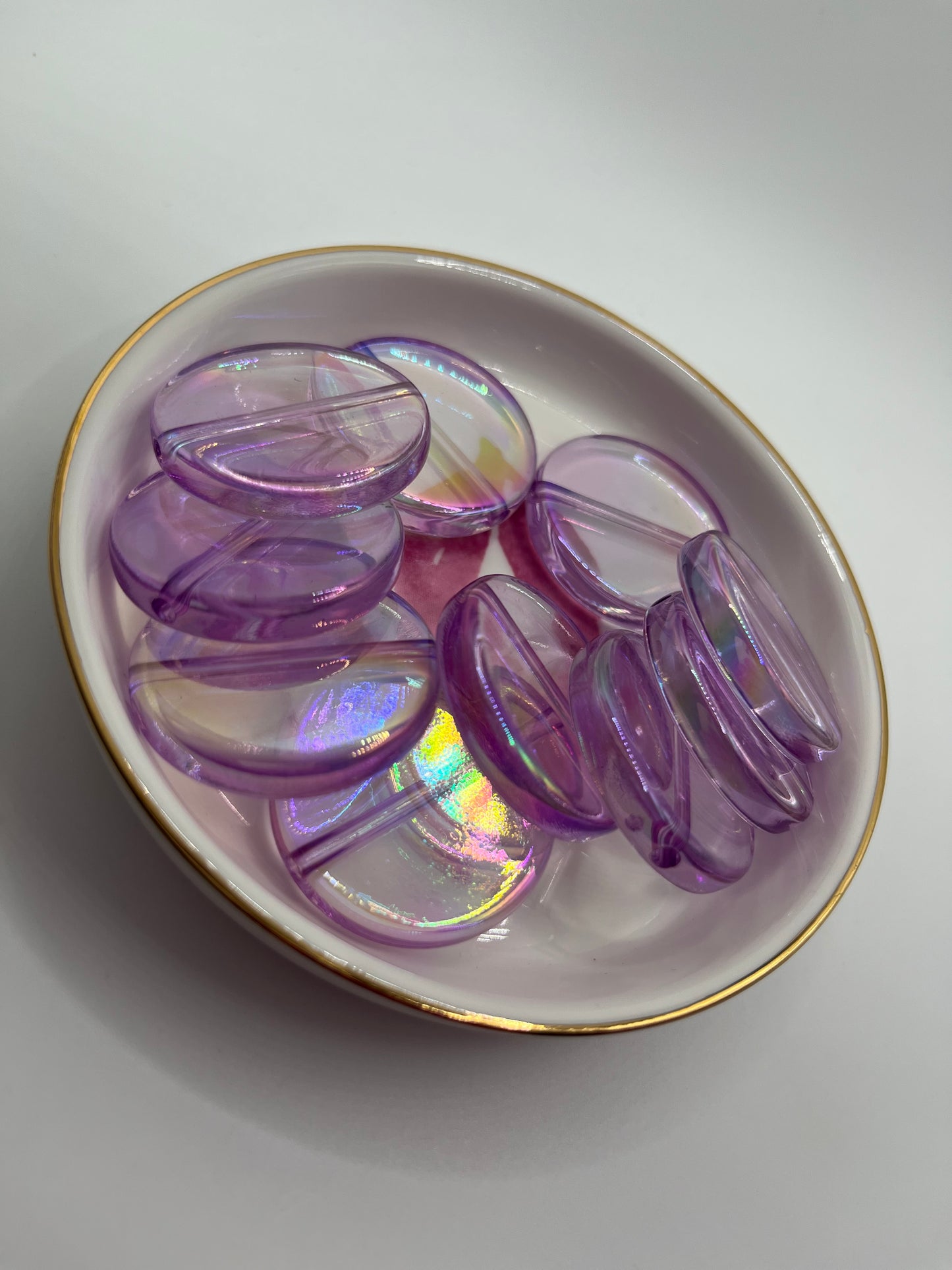 10pc Large Flat Round UV Acrylic Base Bead