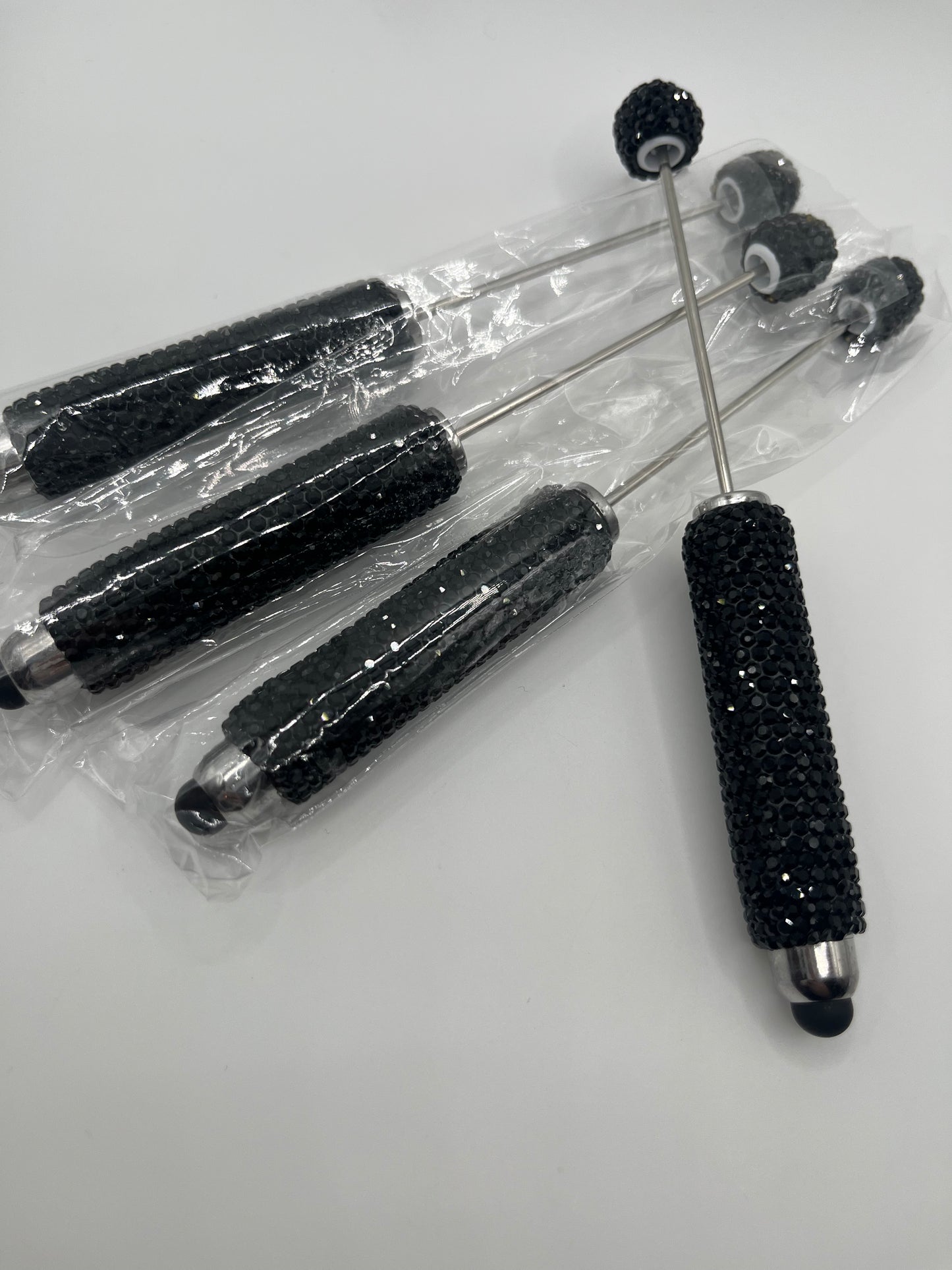 1pc (Black) Rhinestone Beadable Stylus + Pen