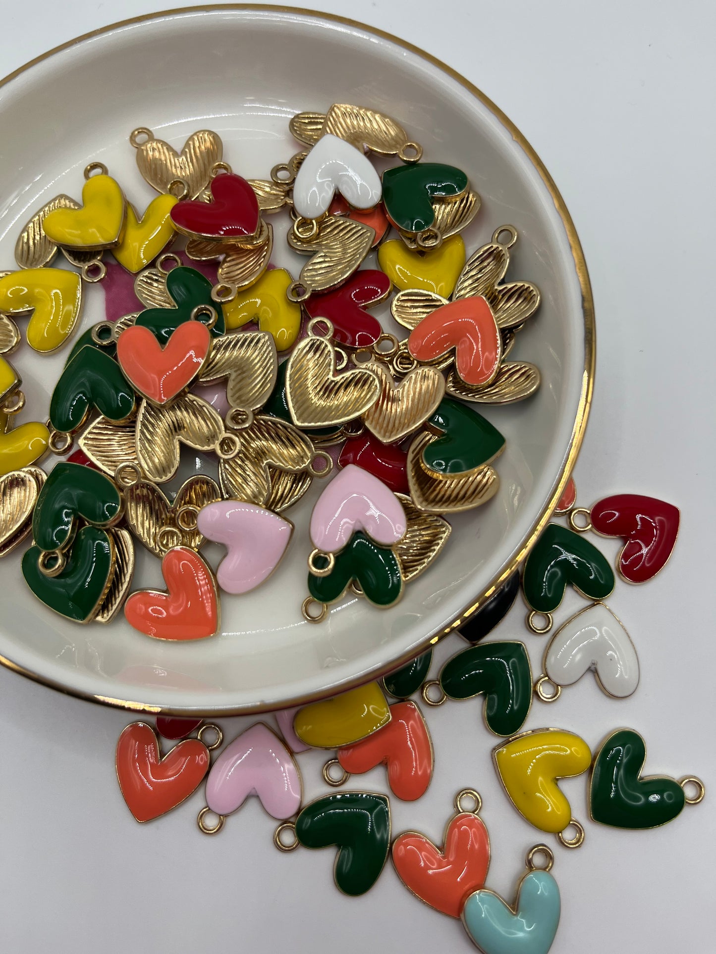 20pc Heart Metal Pendant [Gold] (Mixed Color)