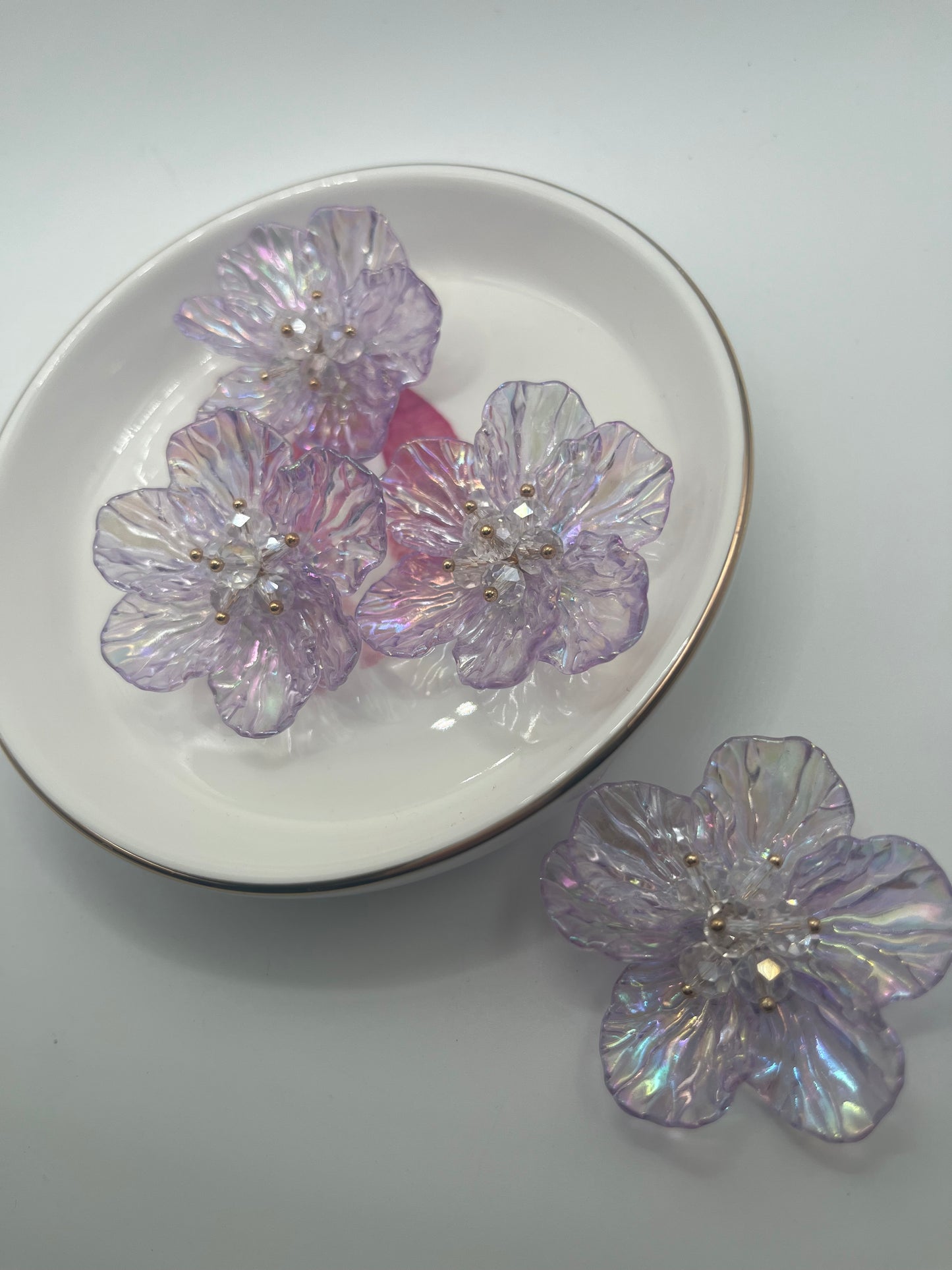 4pc Handmade Acrylic 6 Petal Flower (For DIY) [This Is Not A Bead]