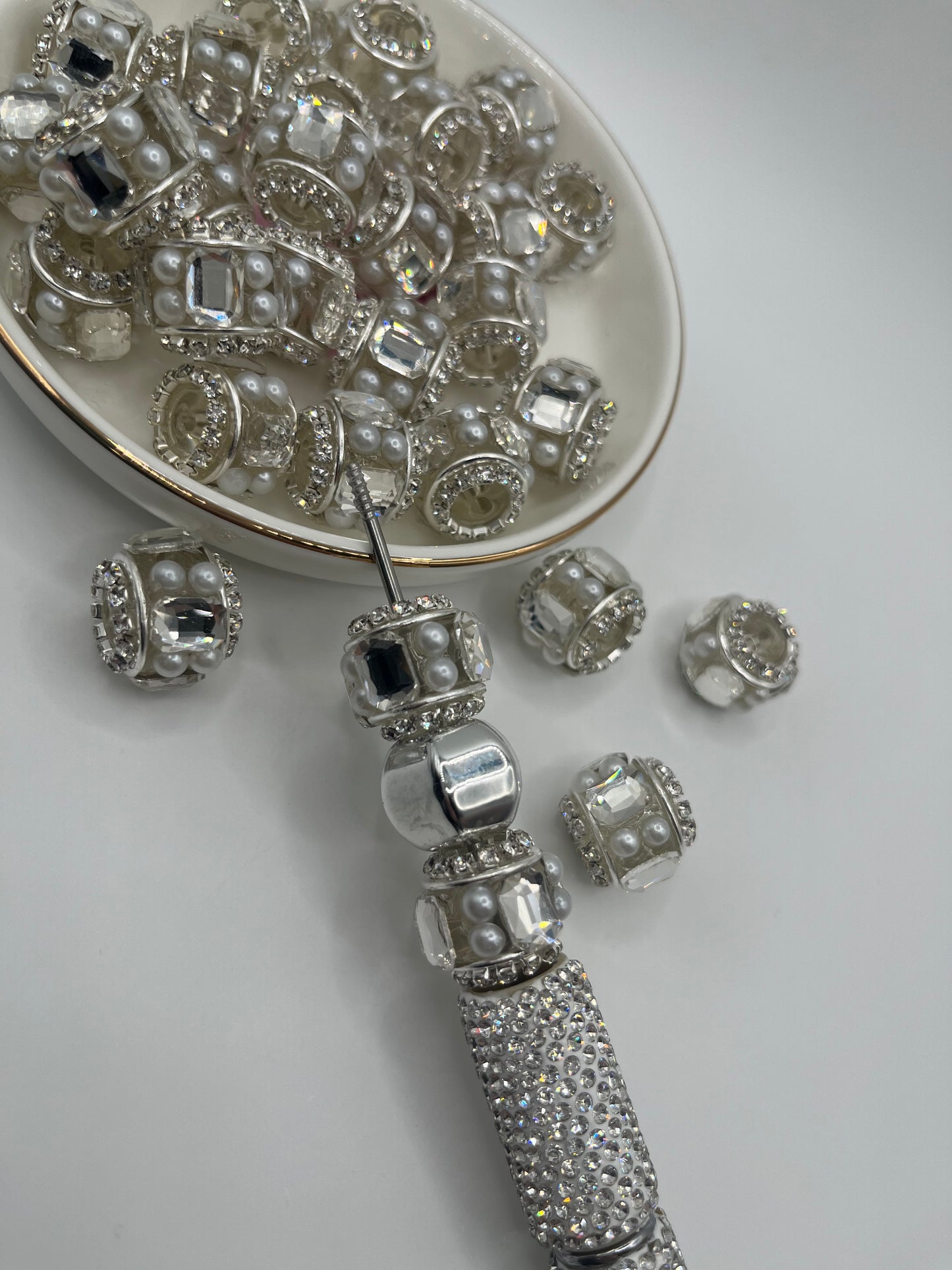 5pc Diamonds & Pearls Bling Fancy Bead
