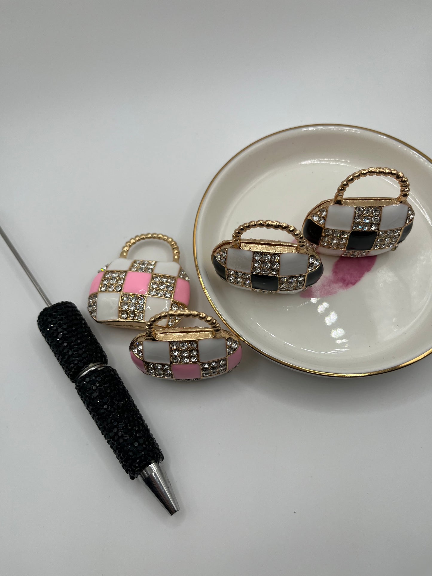 Fashion Purse Metal Charm (1 Piece) [Black or Pink]