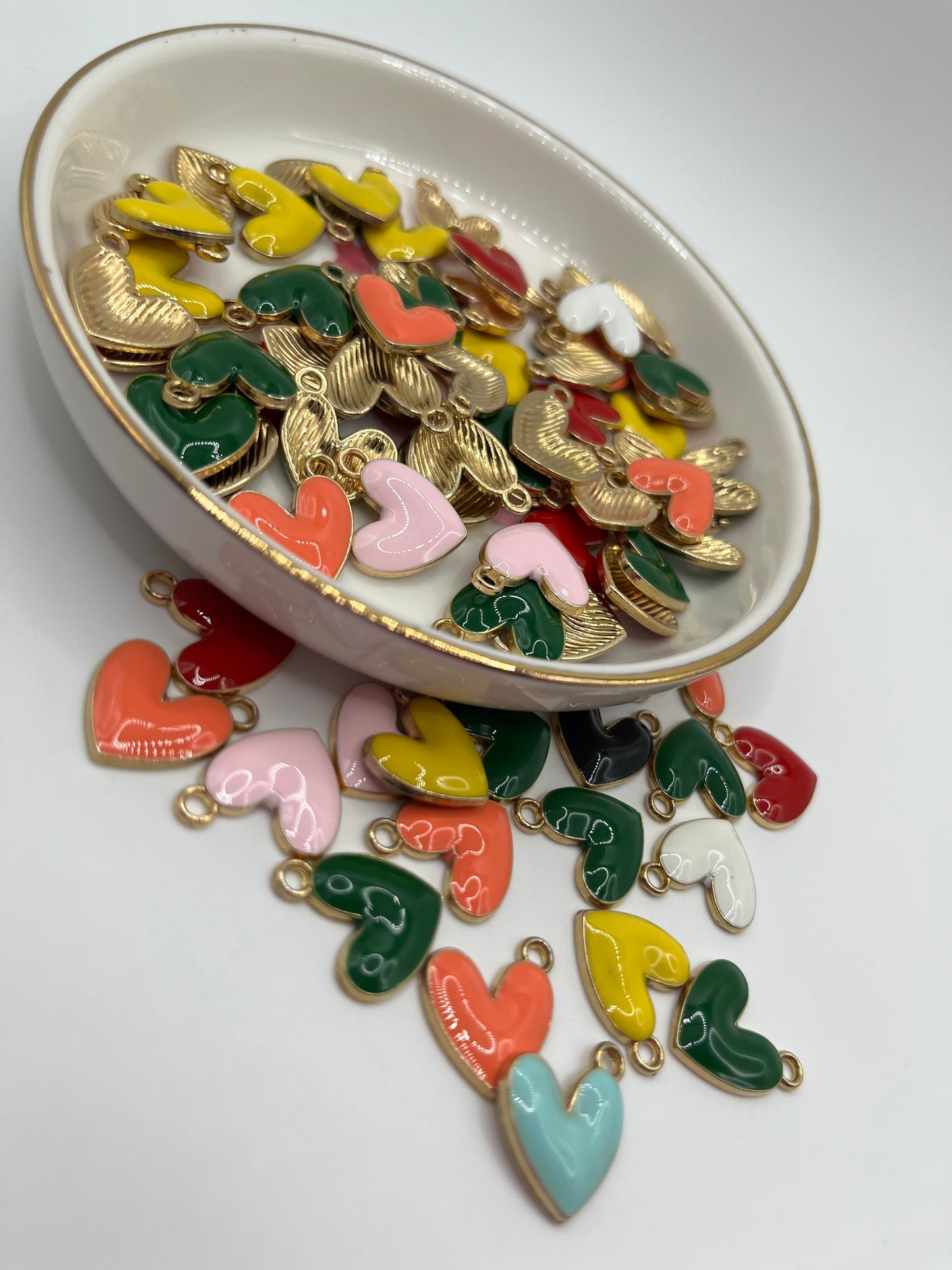 20pc Heart Metal Pendant [Gold] (Mixed Color)