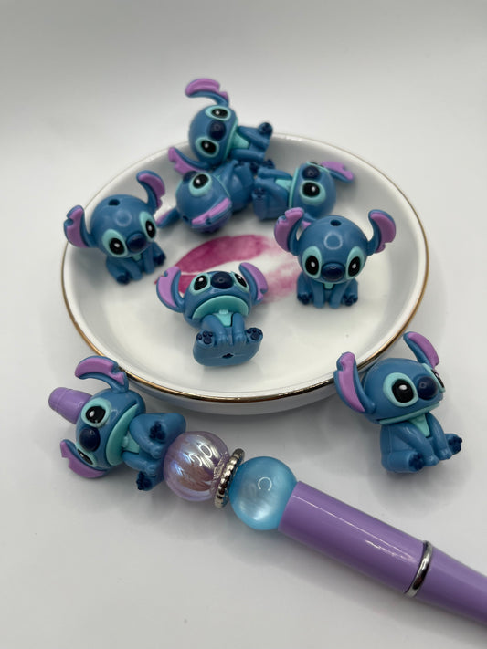 5pc Blue Guy PVC Soft Rubber Bead