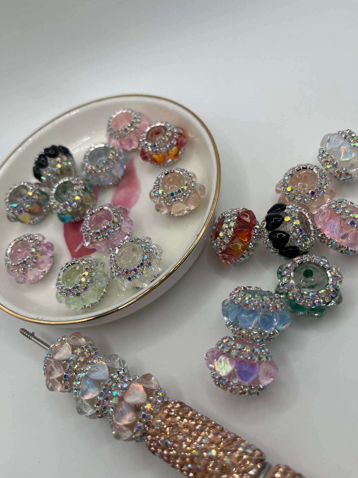 5pc Heart Fancy Bead (Random Mix)