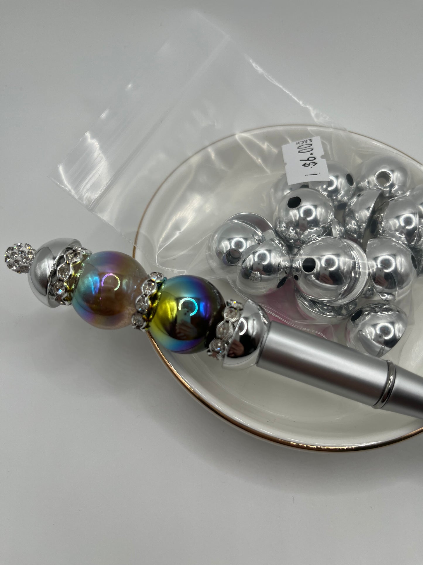 30pc Half Circle Acrylic Bead