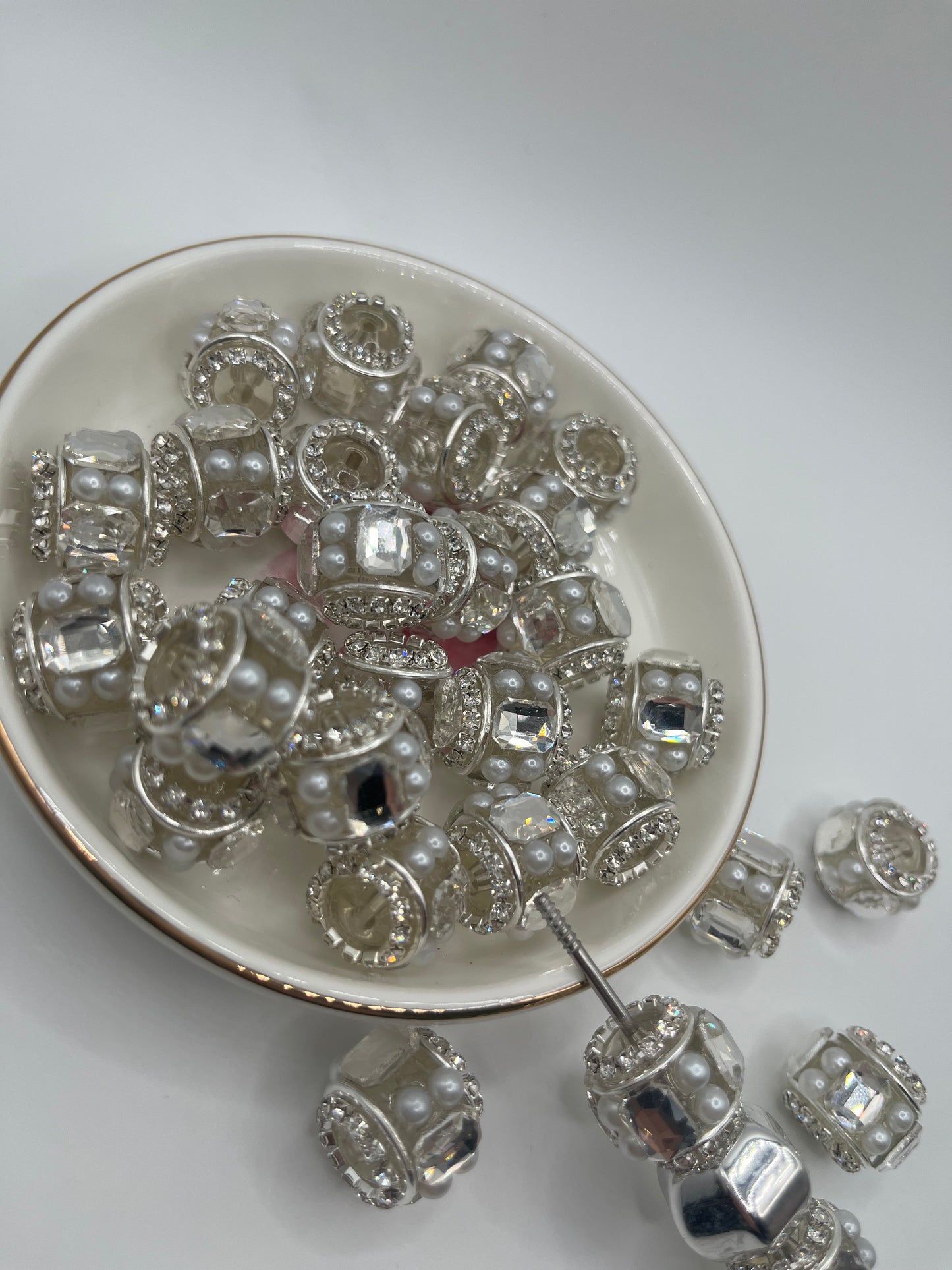5pc Diamonds & Pearls Bling Fancy Bead