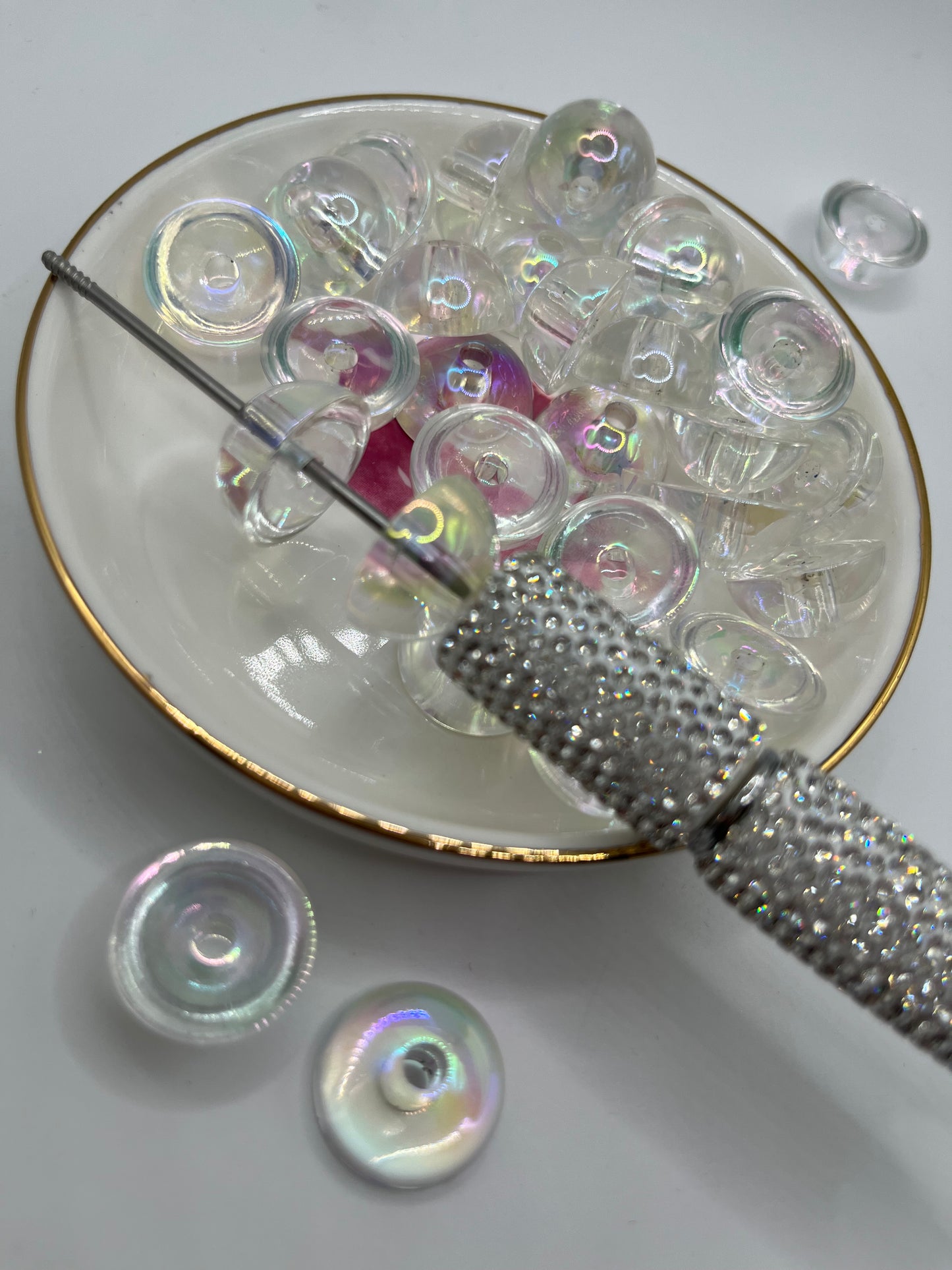 30pc Half Circle Acrylic Bead