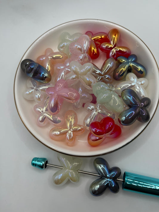 20pc UV Butterfly Acrylic Bead (Random Mix)