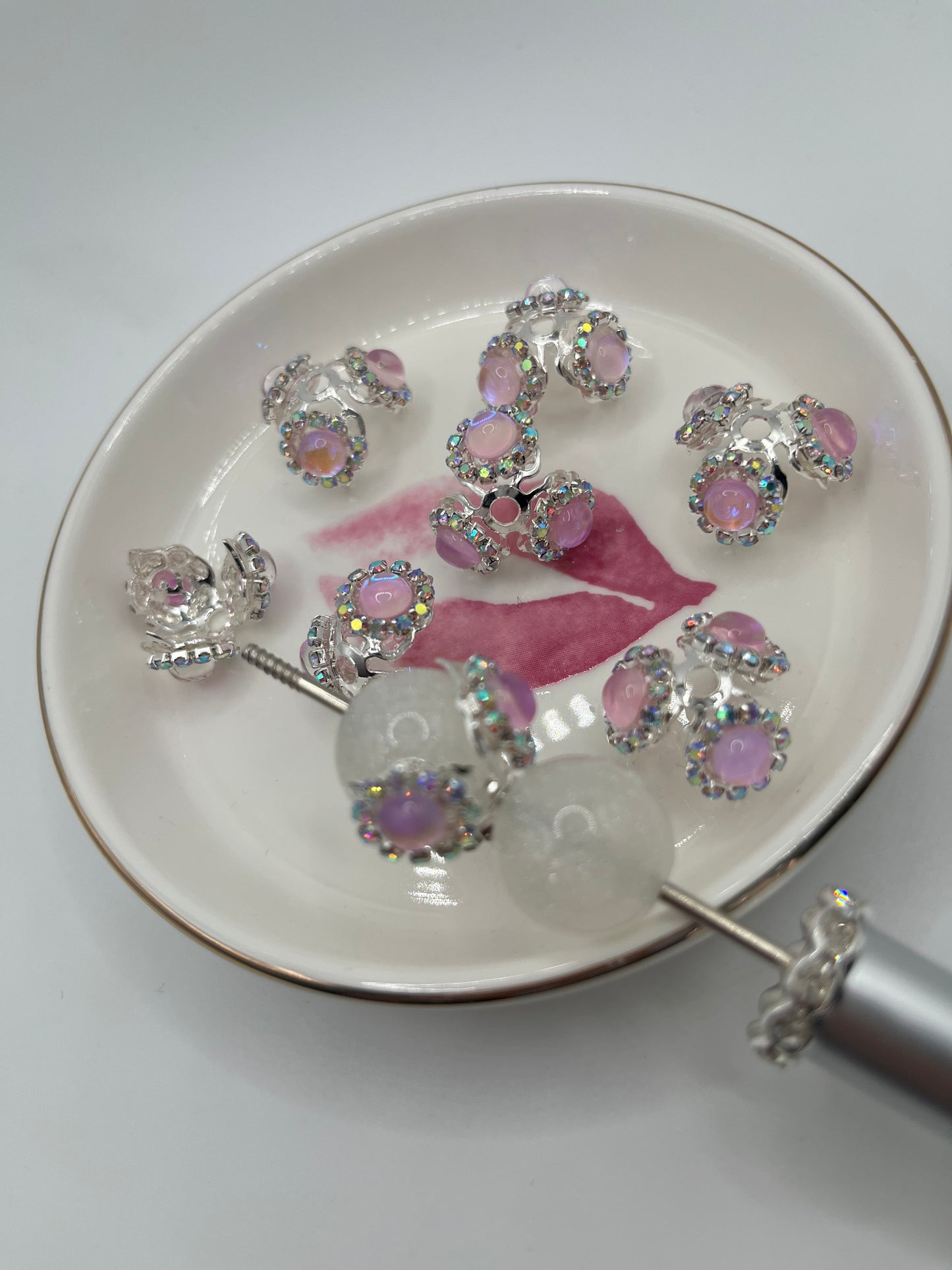 6pc Silver Fancy Bead Caps (Fits 16mm Beads)