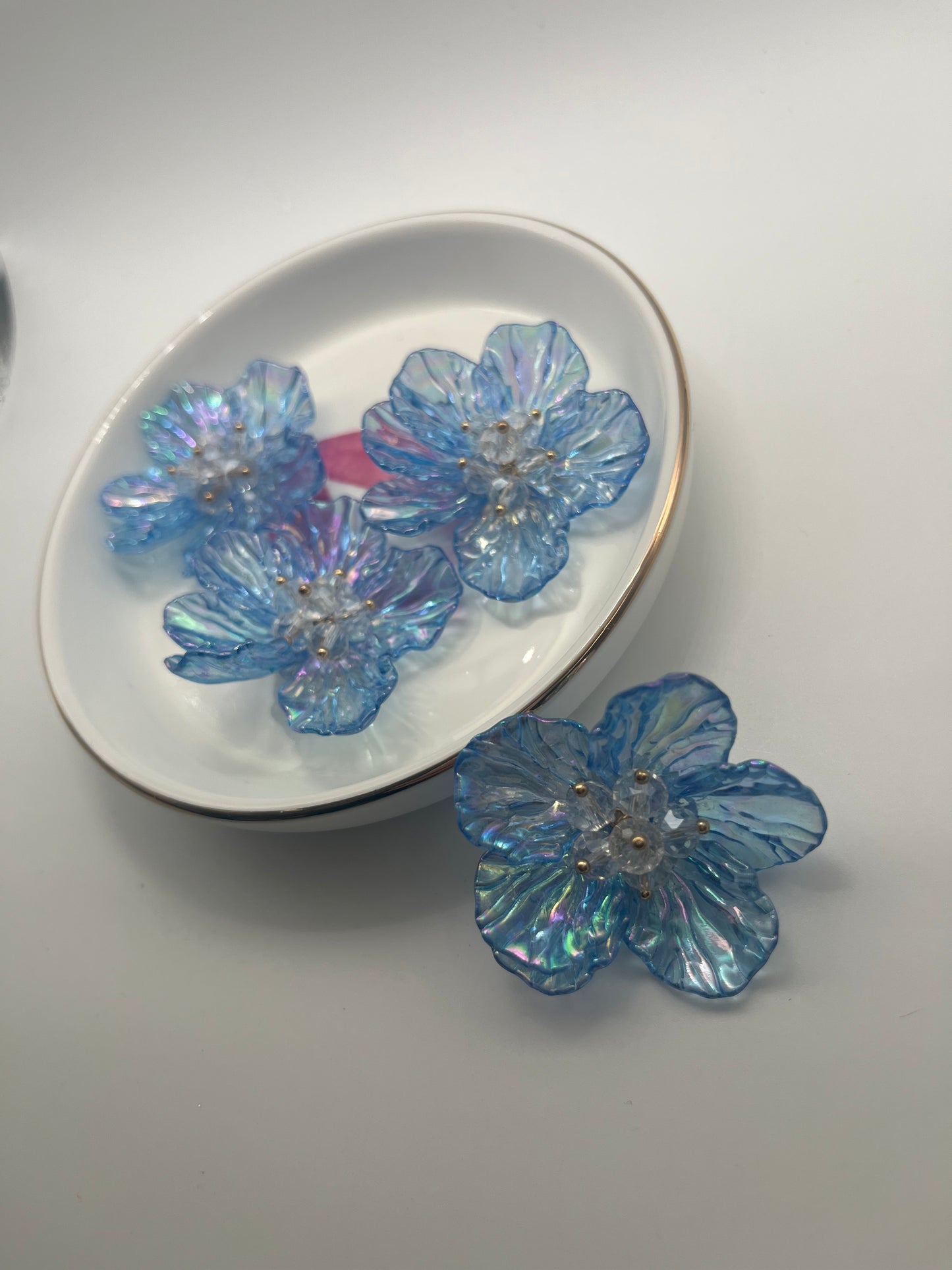 4pc Handmade Acrylic 6 Petal Flower (For DIY) [This Is Not A Bead]