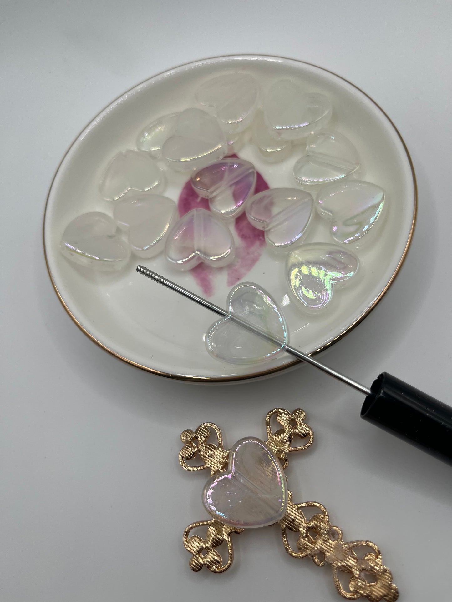 20pc UV Clear Flat Heart Base Bead [18mm]
