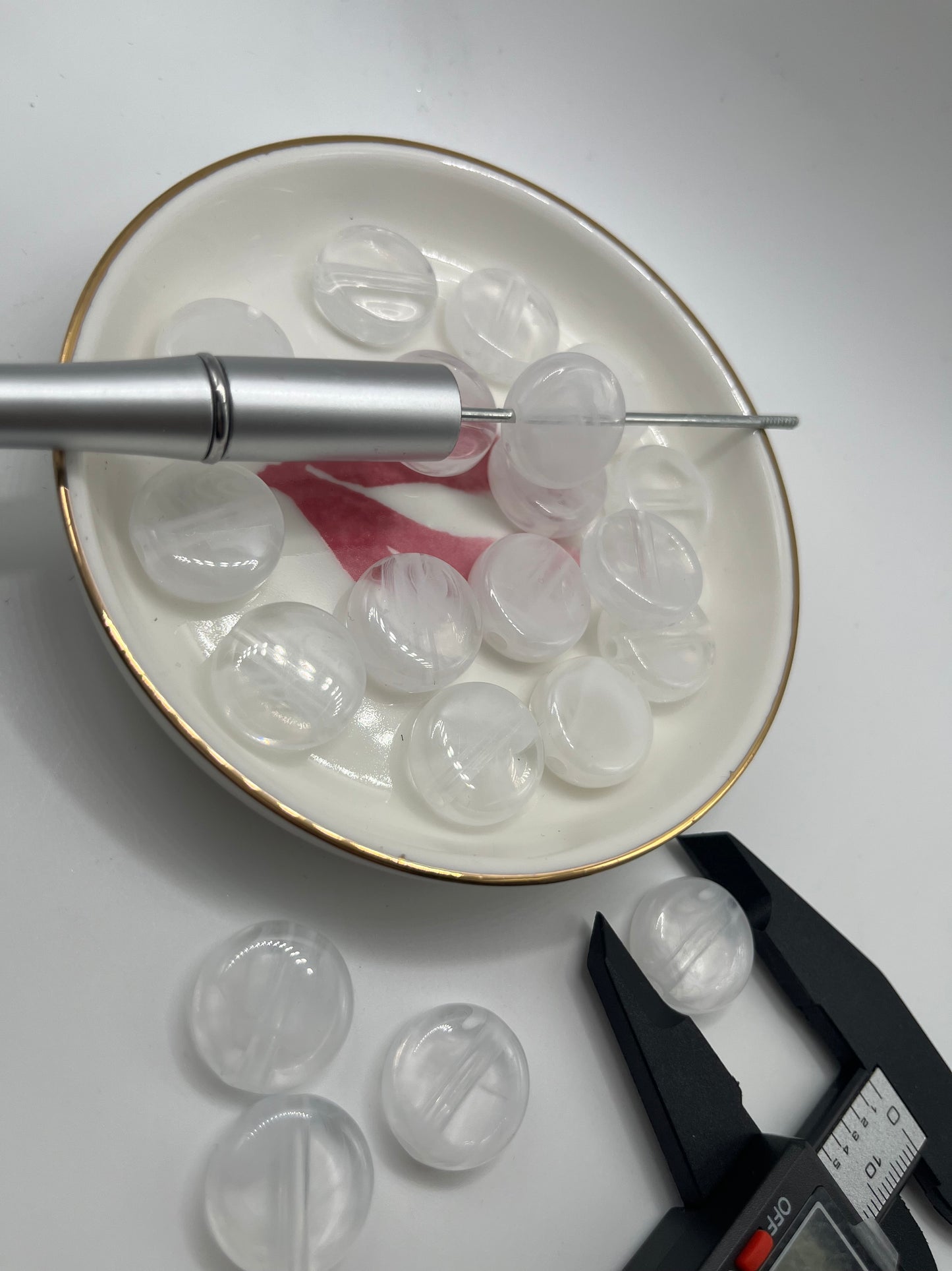 20pc Clear [Small] Round Base Bead (17.4MM)