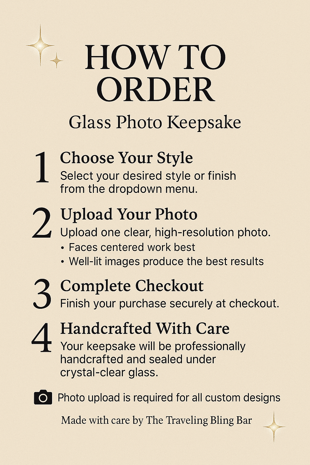 ✨Glass Photo Keepsake✨(READ DESCRIPTION BELOW)
Tip: Close-up photos work best. If you’re unsure, upload multiple — I’ll choose the best one.