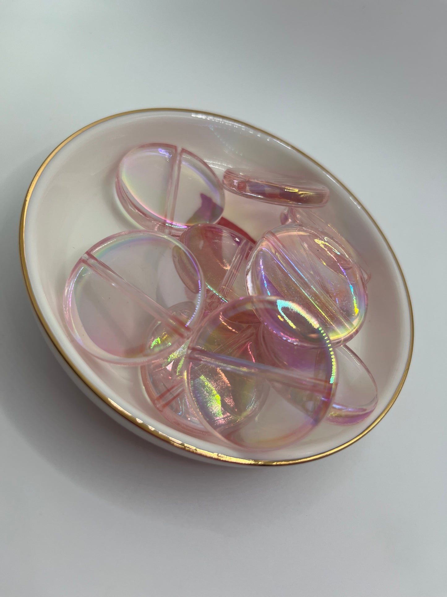 10pc Large Flat Round UV Acrylic Base Bead