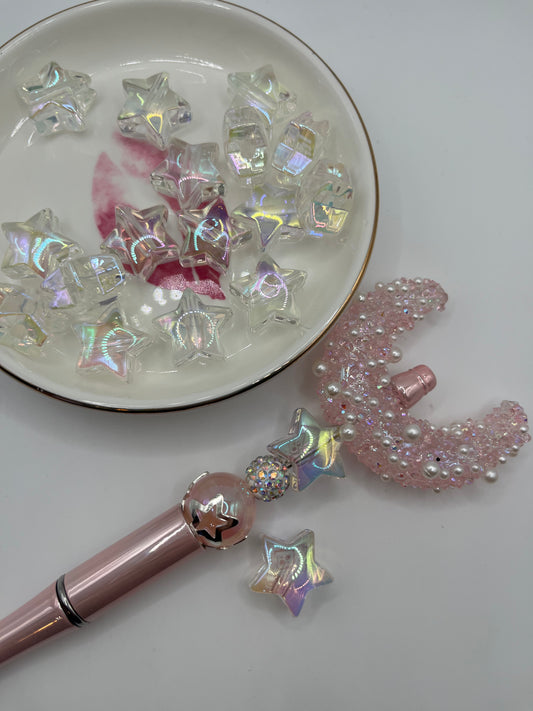 30pc Clear UV Star Acrylic Bead