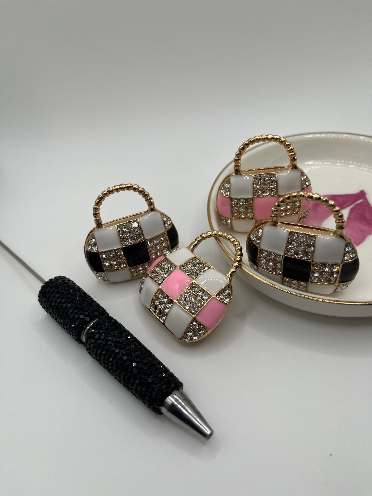 Fashion Purse Metal Charm (1 Piece) [Black or Pink]