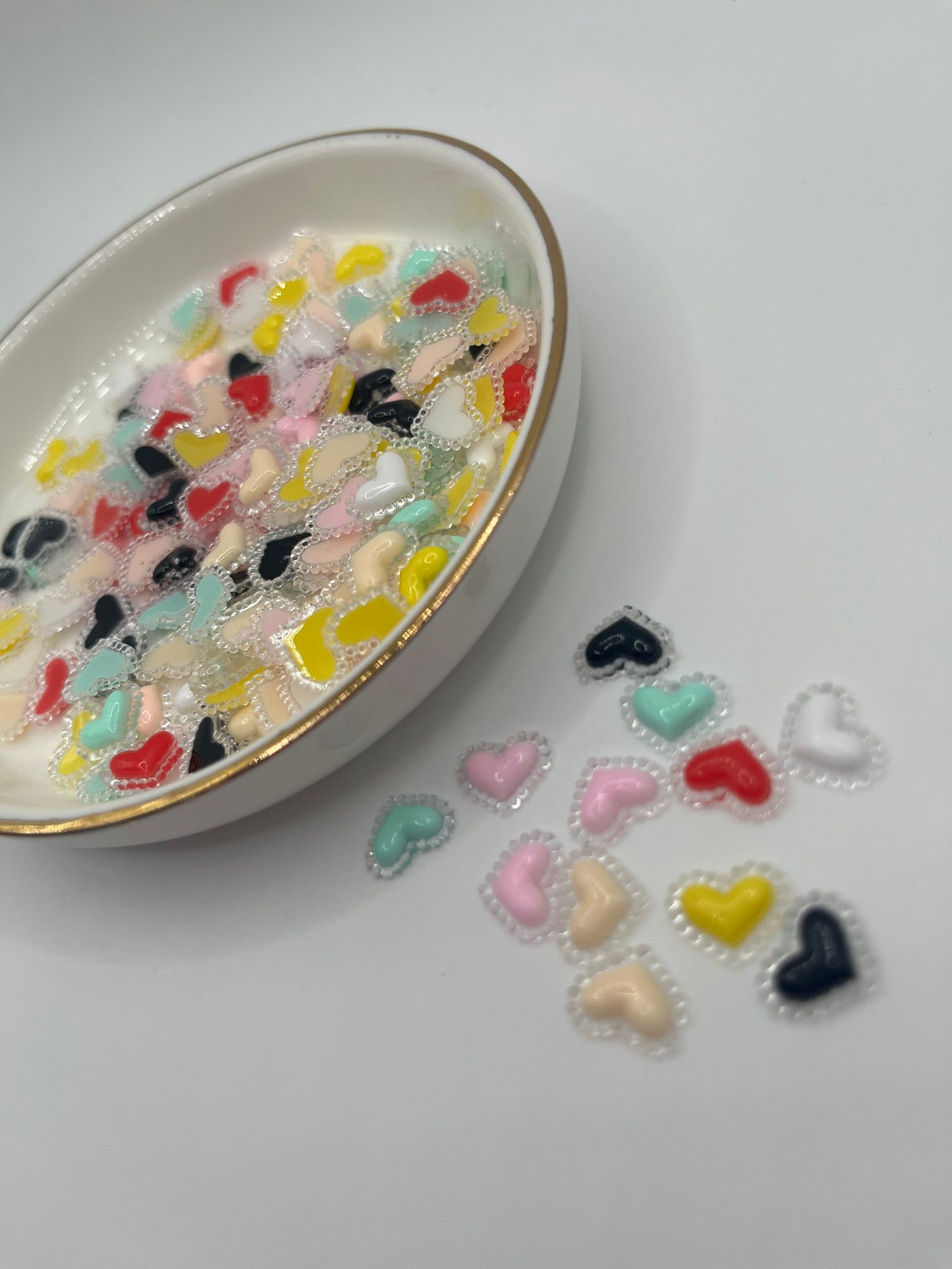 100pc Mixed Heart Nail Charm