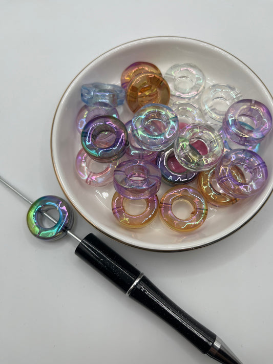 20pc Mixed Color (Clear UV) Flat Donut Base Bead [21mm]