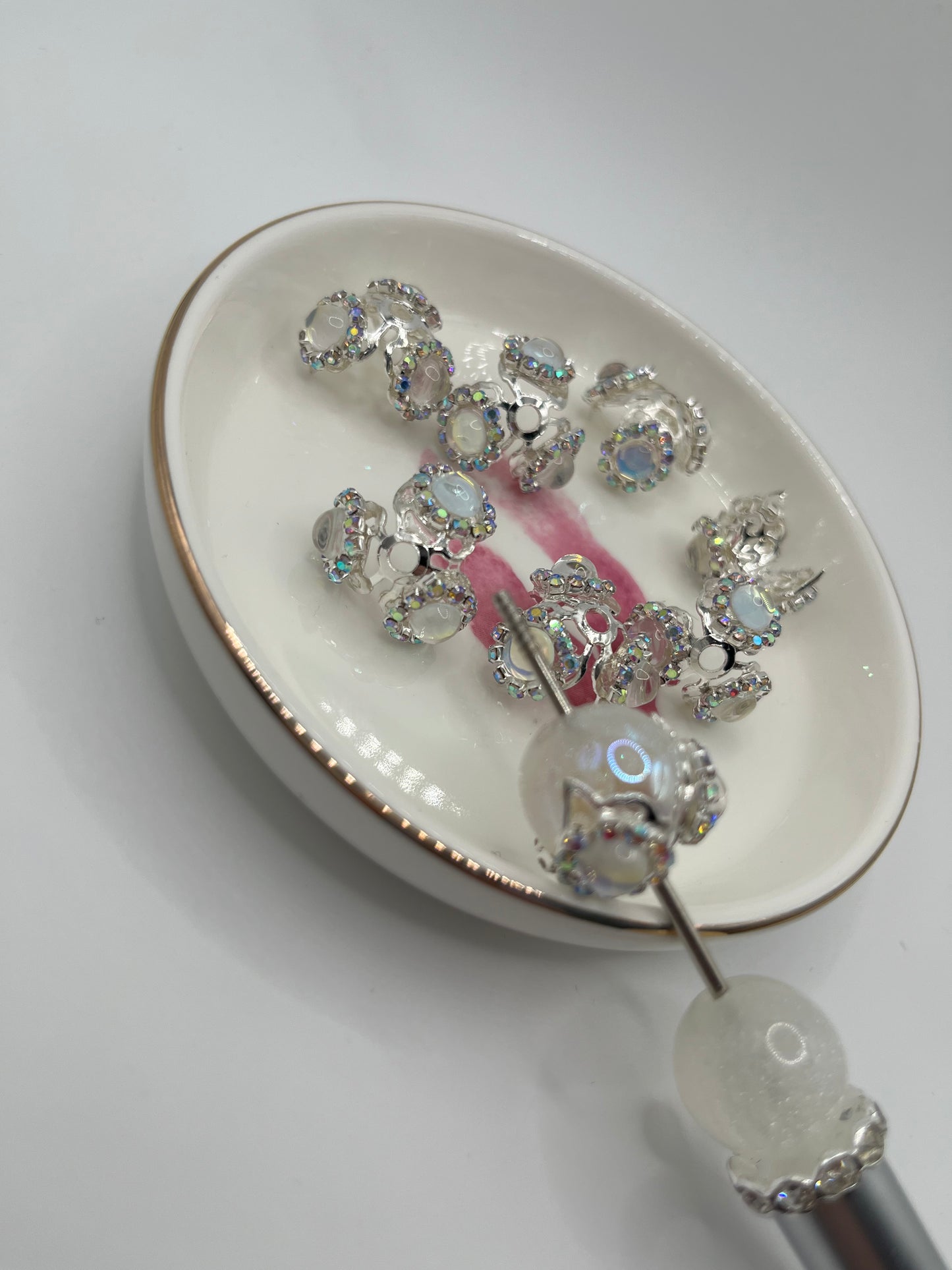 6pc Silver Fancy Bead Caps (Fits 16mm Beads)