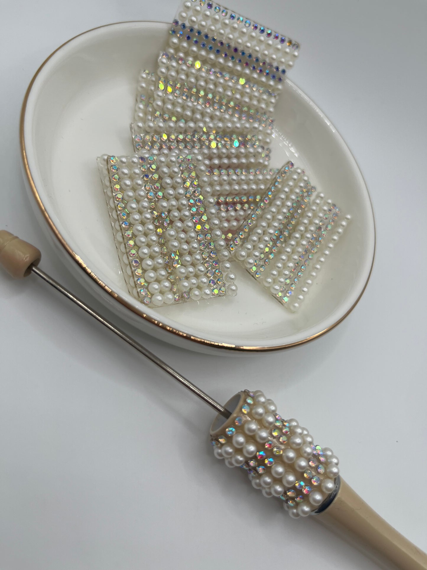 10pc Pearl With AB Stone Pen Wrap