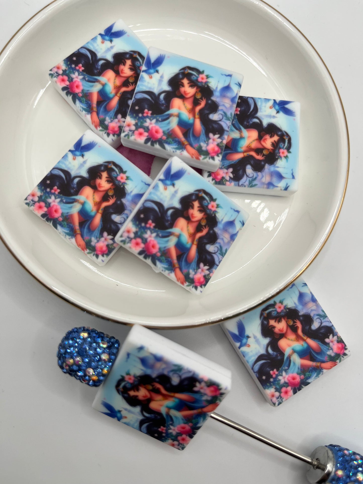 1pc Jasmine Silicone Bead