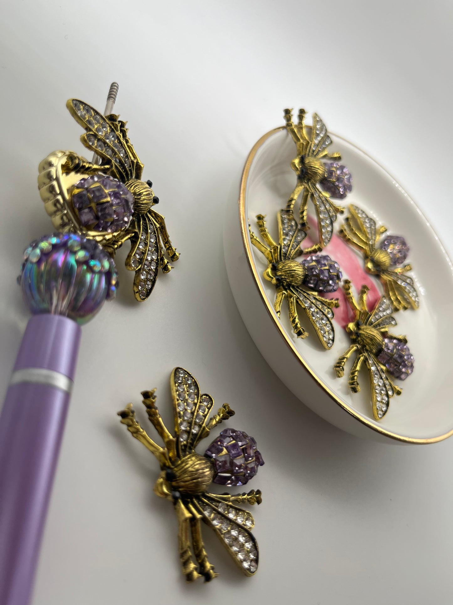 1pc Purple Bee Metal Charm