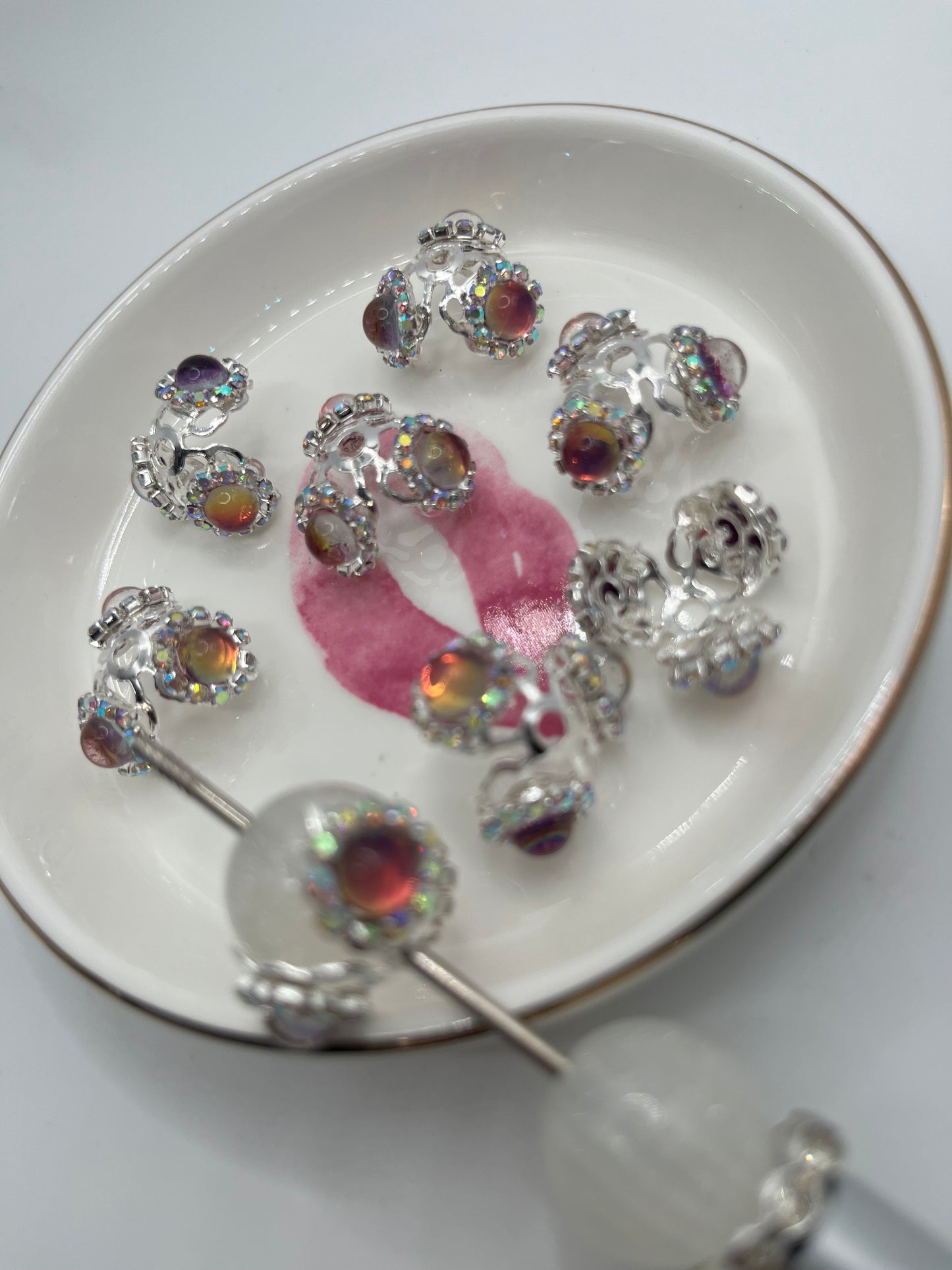 6pc Silver Fancy Bead Caps (Fits 16mm Beads)